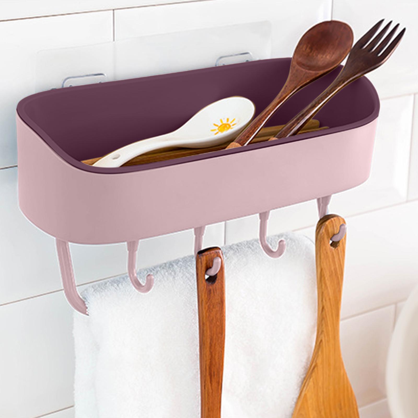 Wall Mounted Shower Caddy Shower Basket Shelves Racks for Toilet Pink