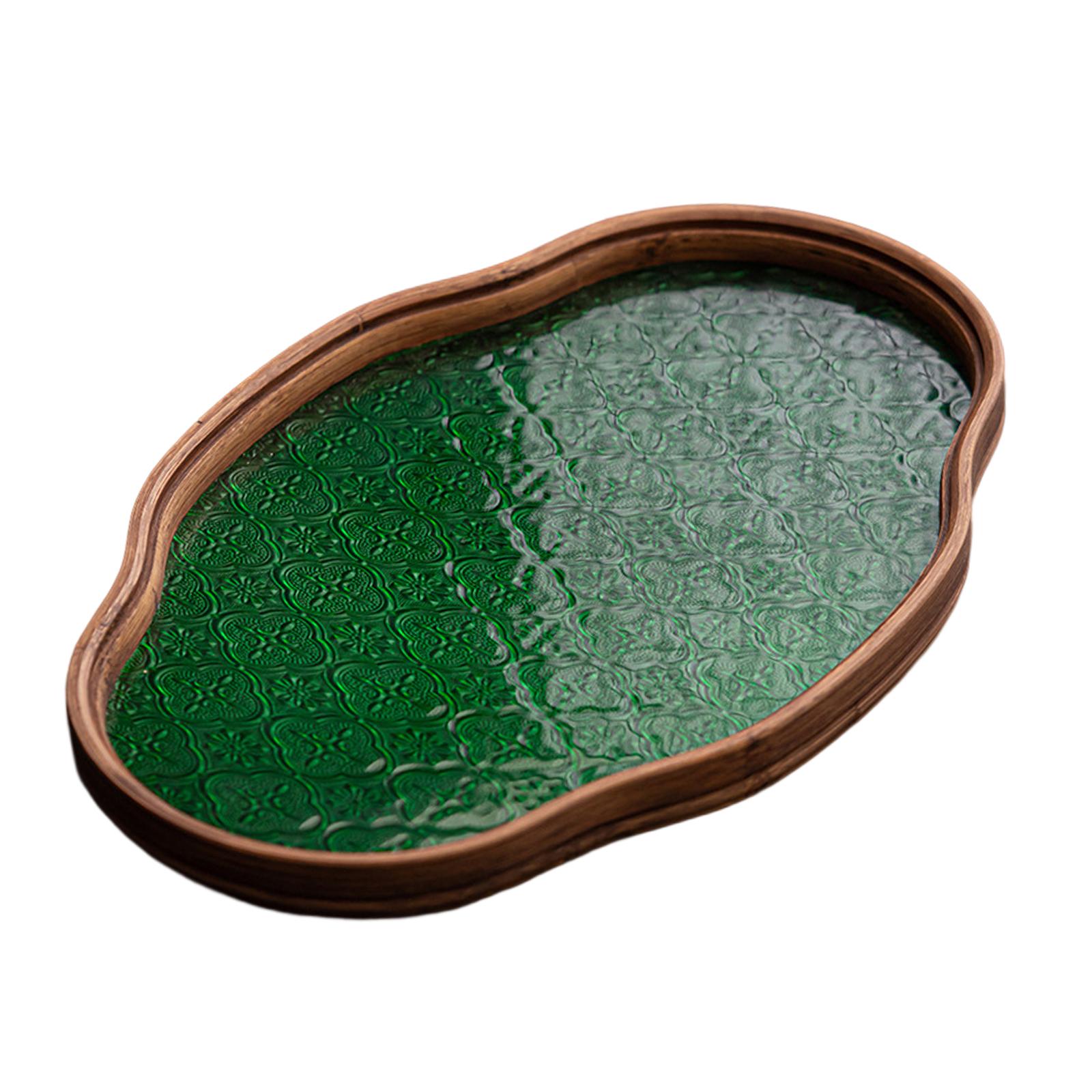 Begonia Flower Glass Tray Decorative Tray for Events Dining Room Breakfast
