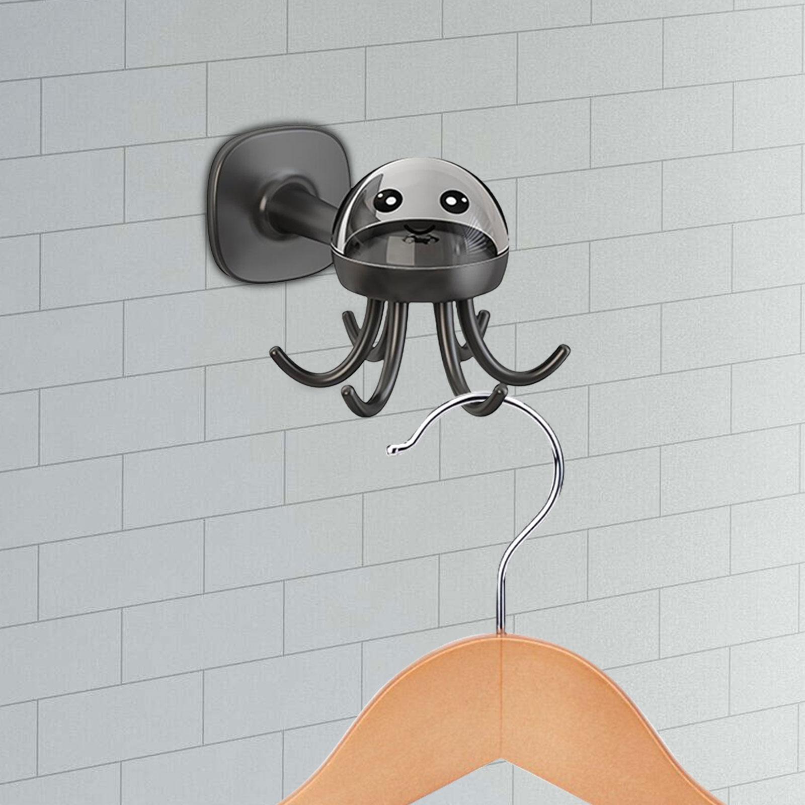 Kitchen Rotating Hooks Hanging Utensil Holder Hooks for Kitchen Towel Grey