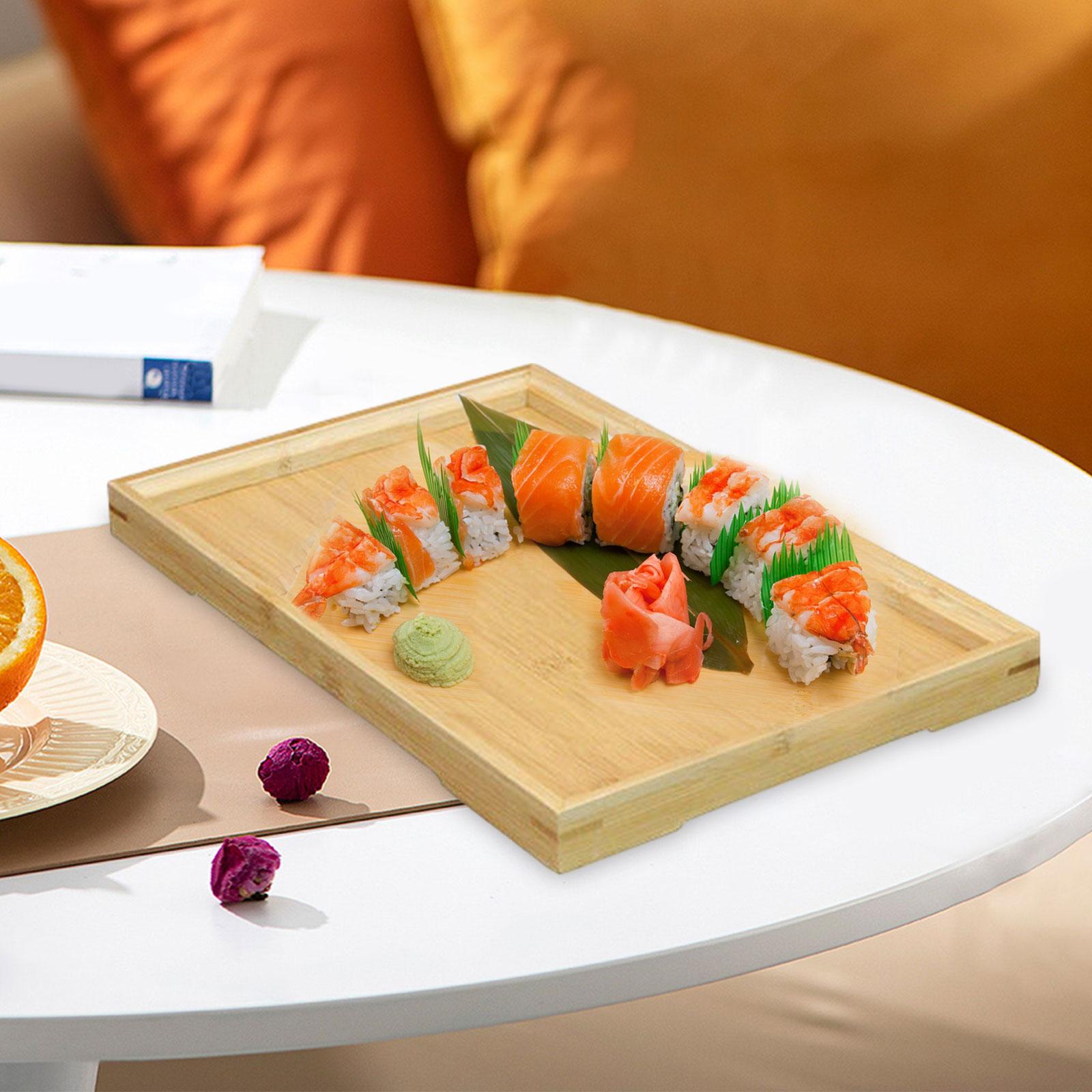 Bamboo Serving Tray Japanese Storage Pantry Tableware Countertop Sushi Plate