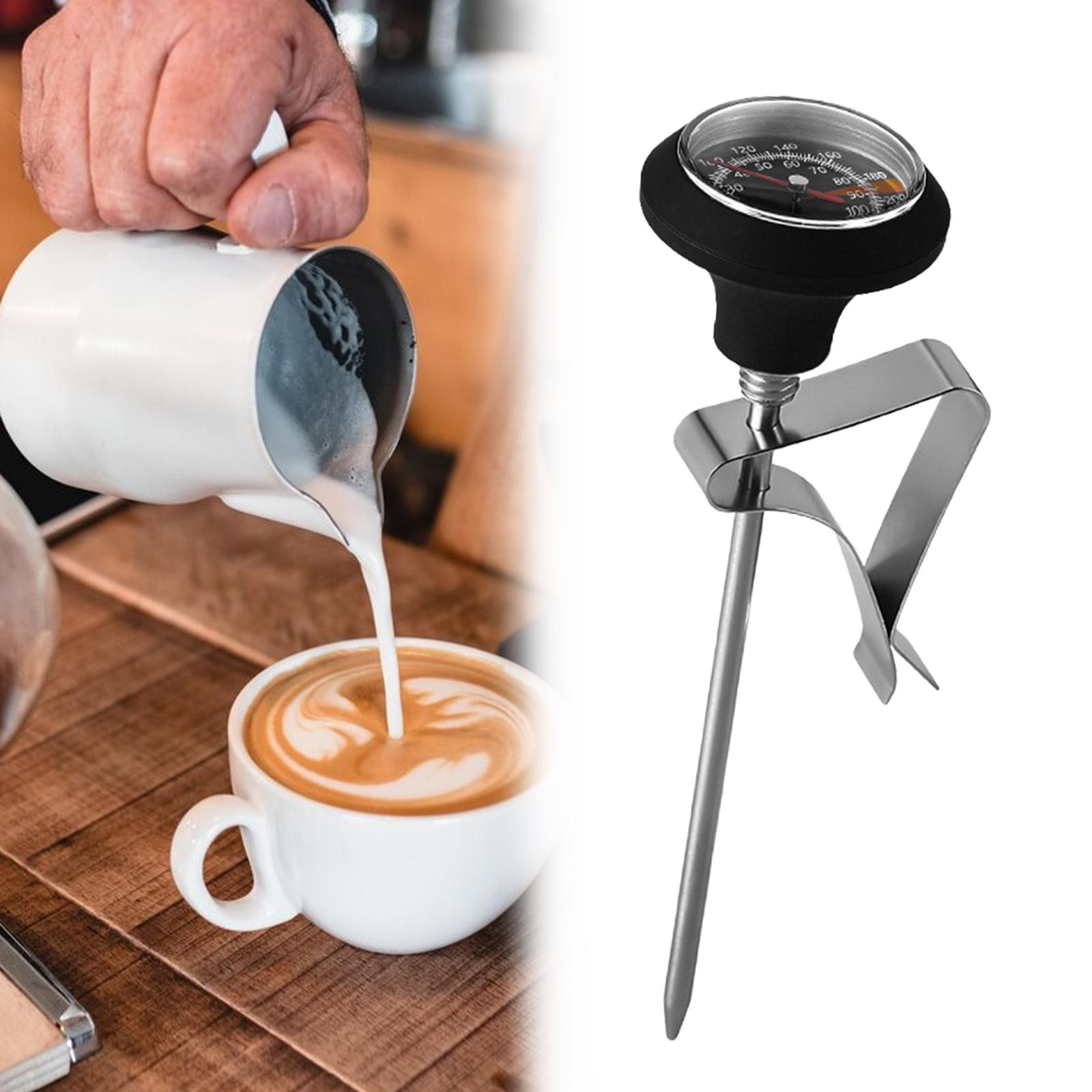 Frothing Thermometer Durable Stainless Steel Double Scale Kettle Thermometer Black