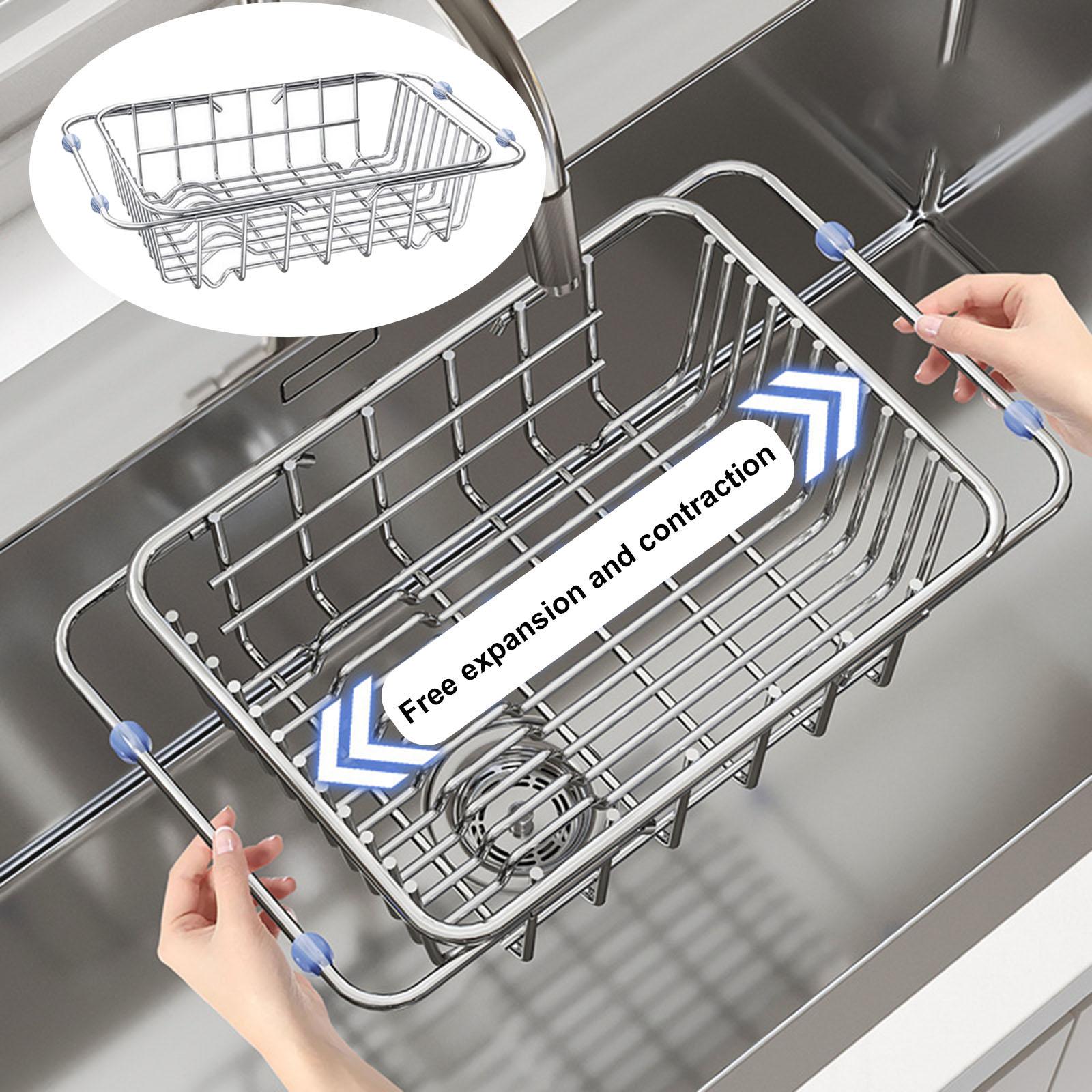 Sink Drain Basket Sturdy Retractable Drain Rack for Restaurant Bathroom Home