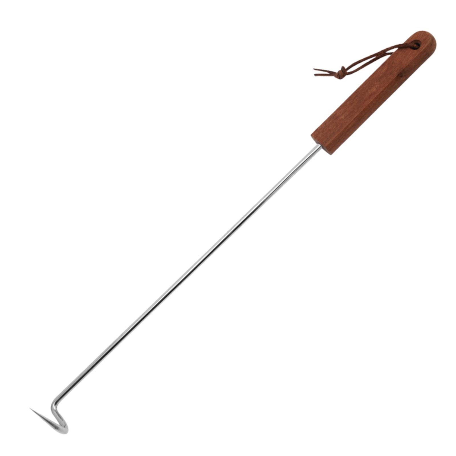 BBQ Meat Turner Hook Easy to Clean Meat Hook for Sausages BBQ Grill Flipping 44cmx3.7cm