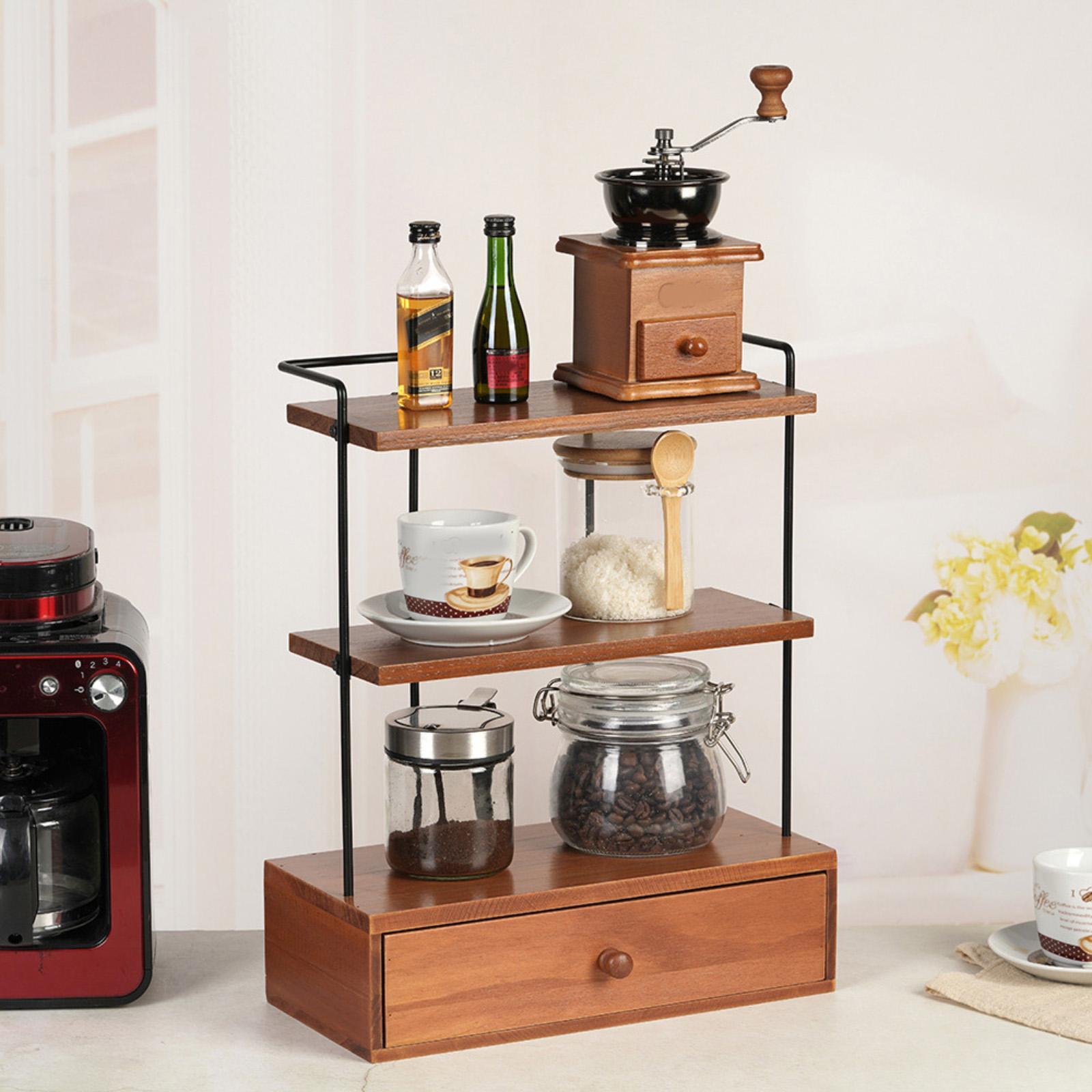 Coffee Bar Organizer Kitchen Counter Shelf for Coffee Grinder Espresso Maker