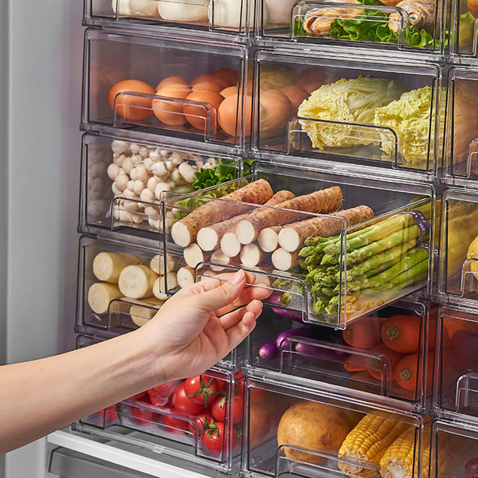 Fridge Organizer Stackable Kitchen Organization Friut Containers Lettuce Egg Large