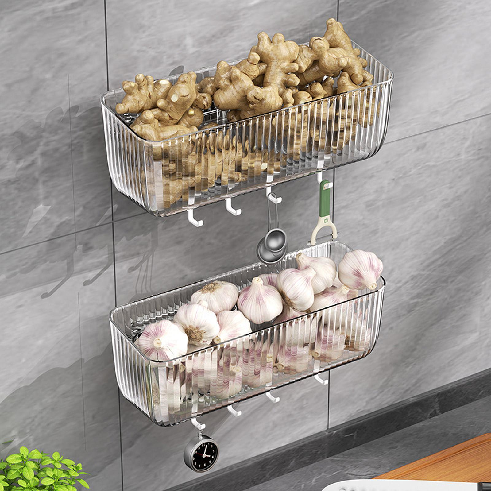 Hanging Basket Organizer Ginger Garlic Container for Home Kitchen Restaurant