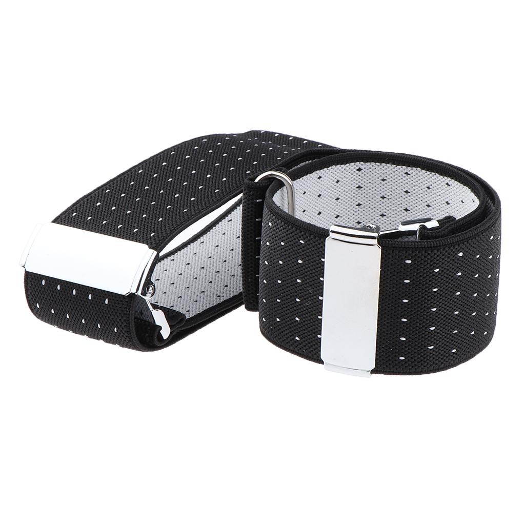 Anti-slip Elastic Shirt Sleeve Holders Polka Dot Armbands Garters Black2