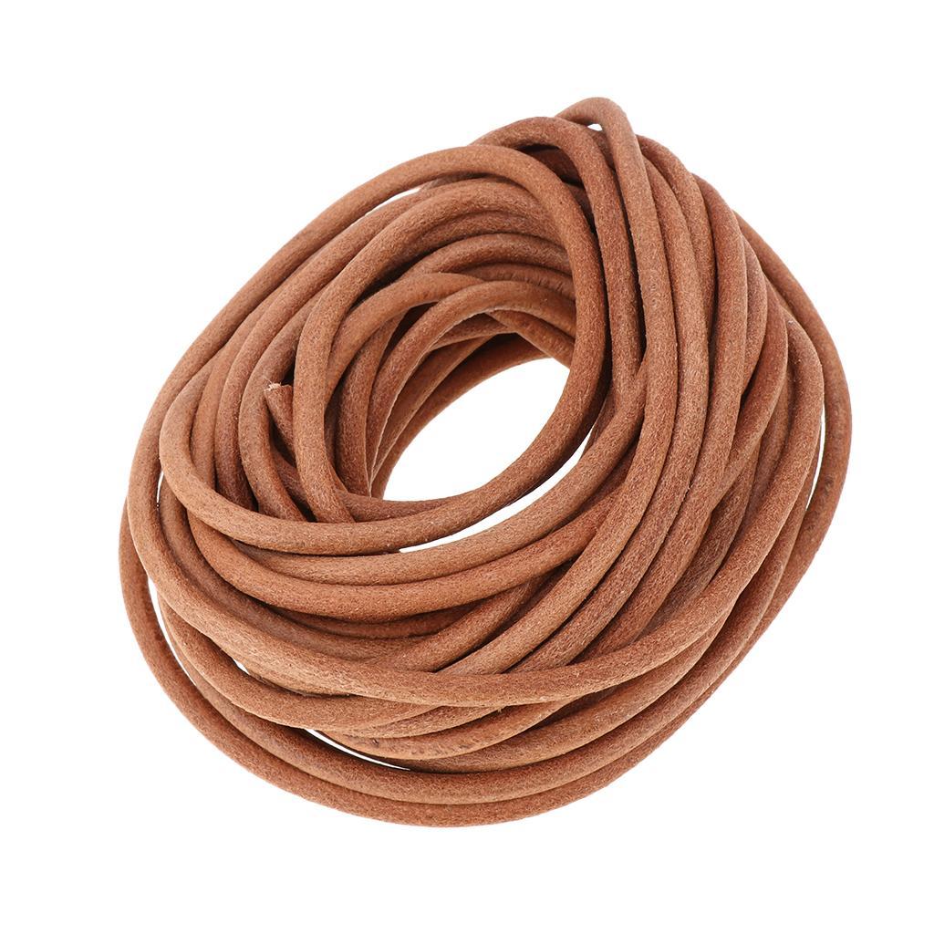 10 Meters Round Leather Roll Cowhide Leather Cord,(5mm, 6mm, 8mm
