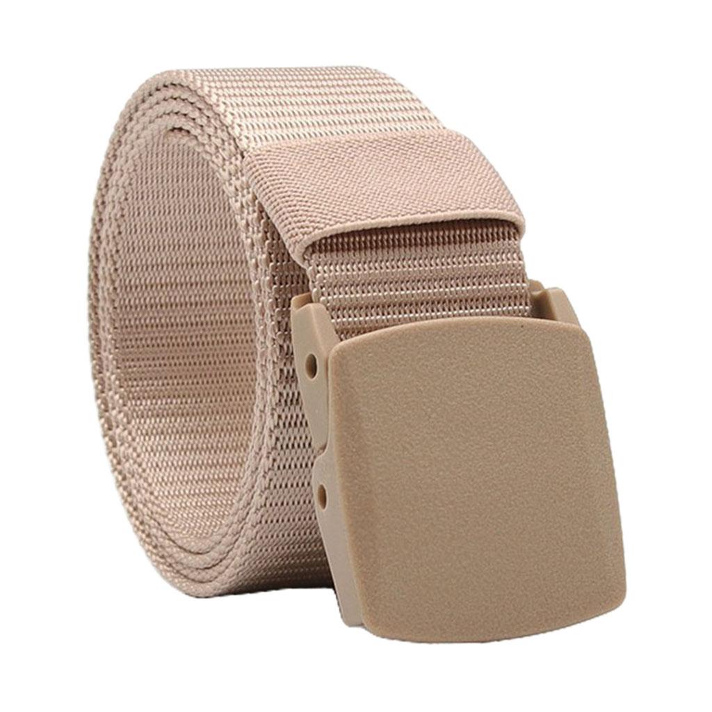 Outdoor Breathable Men Nylon Waist Belt Slide Buckle Beige