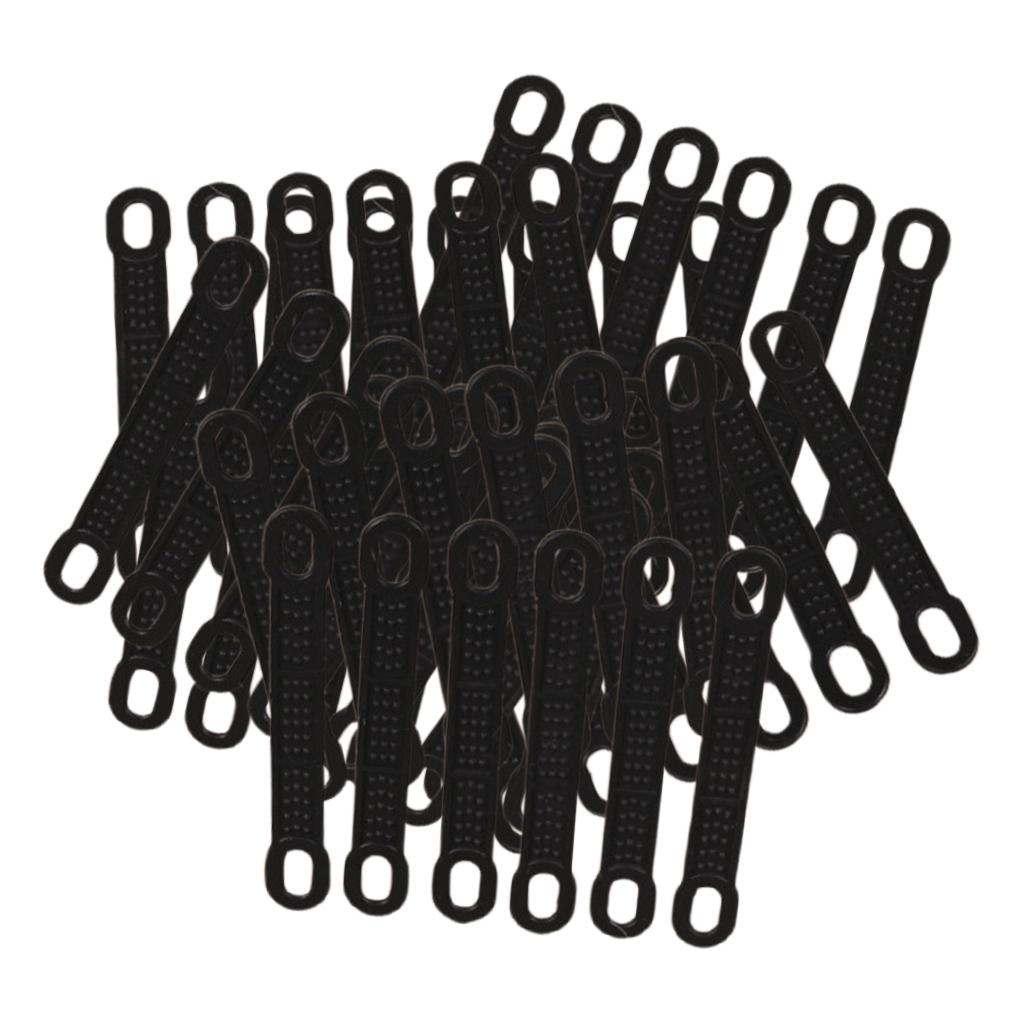 50Pcs Non-Slip Silicone Clothes Hanger Grips Clothing Hanger Strips Black L