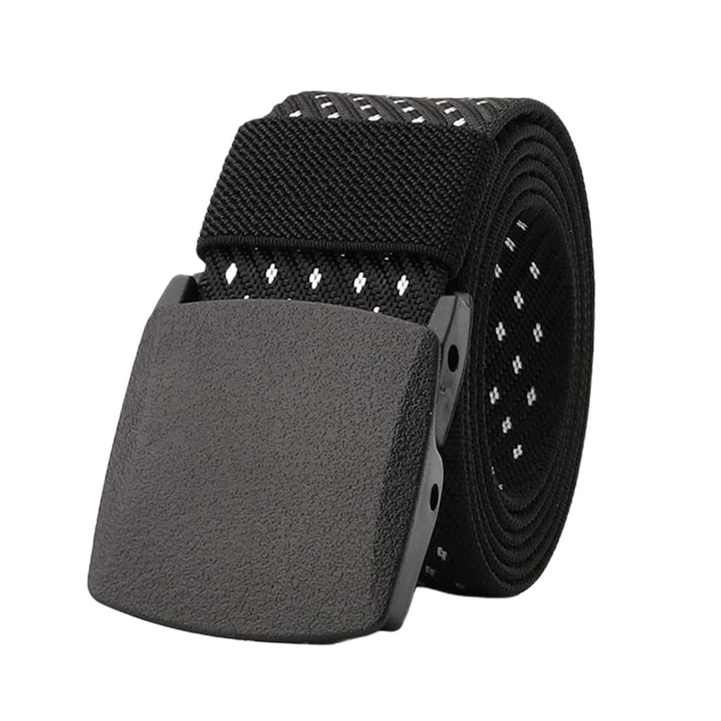 Women Mens Canvas Nylon Waist Belt Strap Casual Waistband Black+White