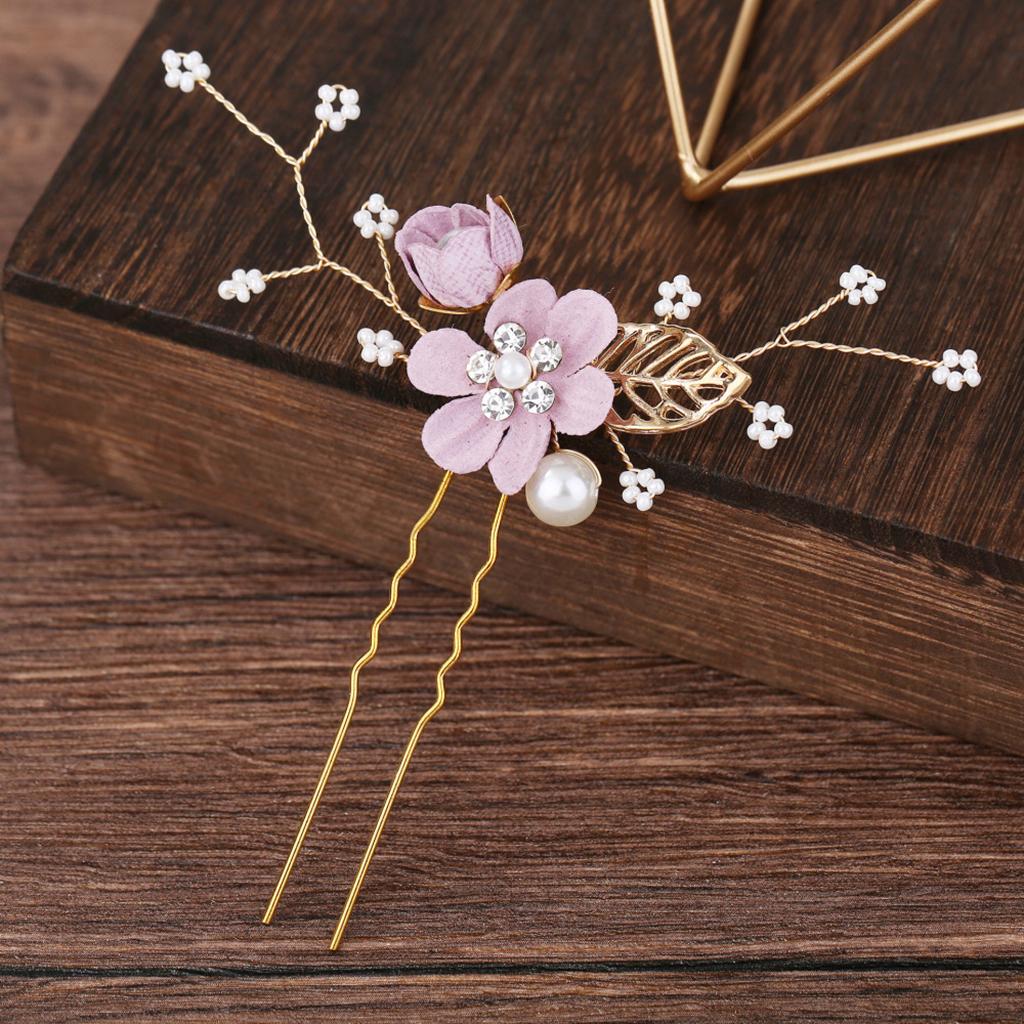 Hair Side Combs Set Hair Pins Hair Accessories Wedding Headpiece Purple