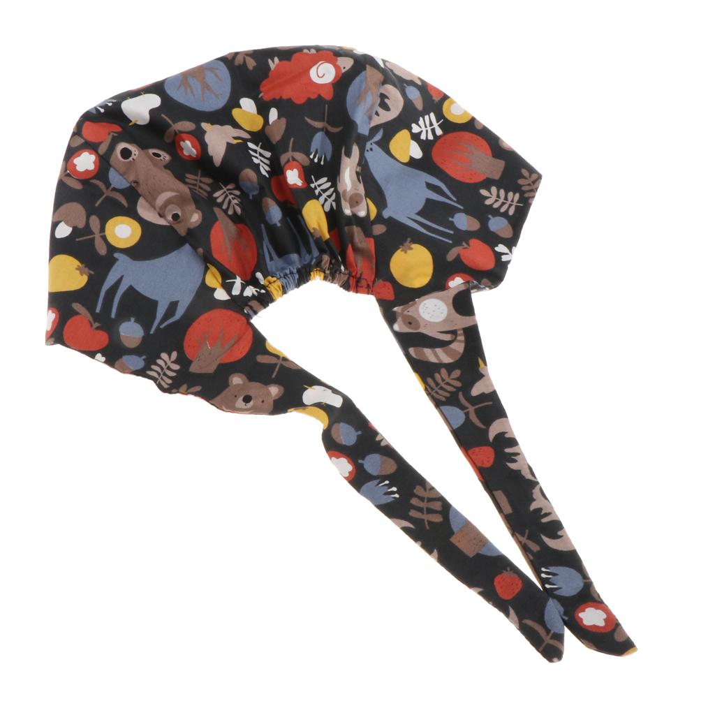 Unisex Adjustable Surgical Hat Doctor Nurse Scrub Cap Animals
