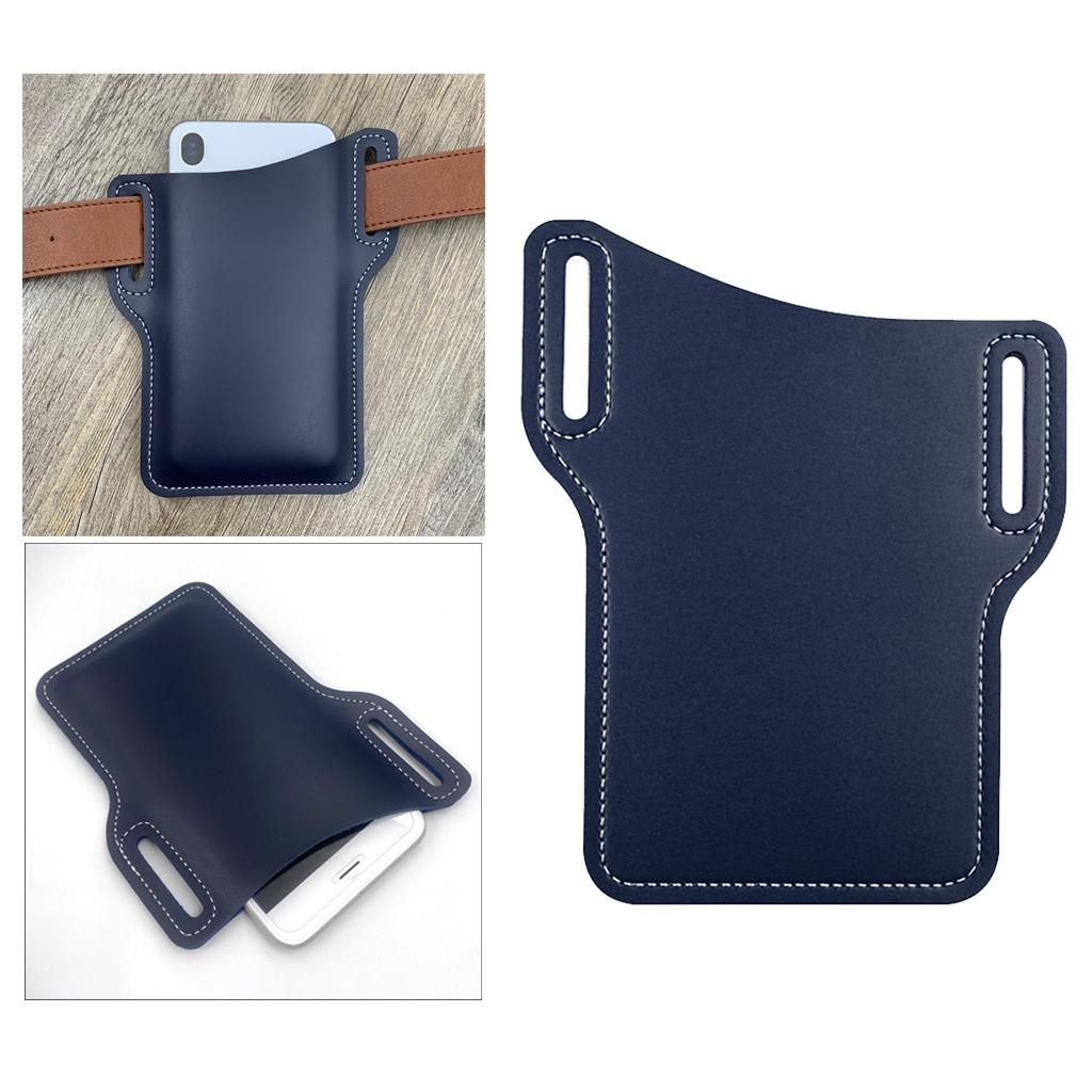 Men Waist Cellphone Phone Bag PU Wallet Loop Holster Belt Case Blue