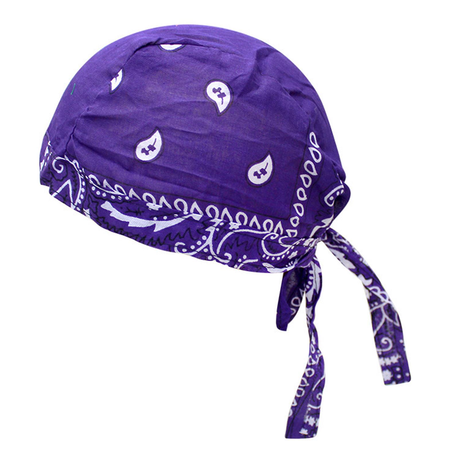 Cycling Pirate Hats Bandana Beanie Soft for Fishing  Green Purple