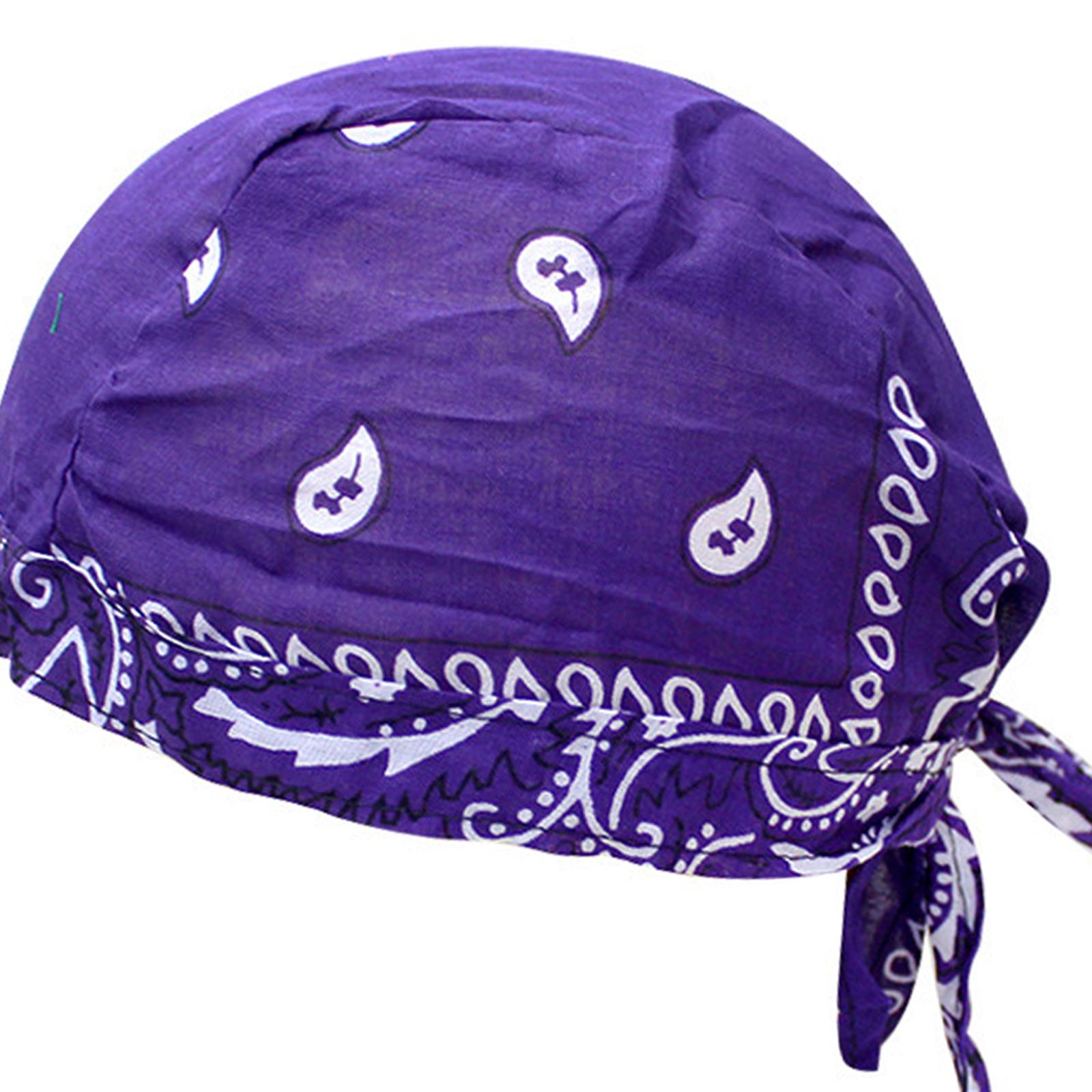 Cycling Pirate Hats Bandana Beanie Soft for Fishing  Purple Dark Gray