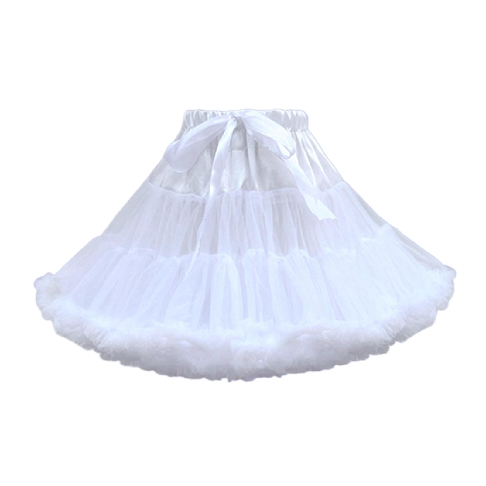 Layered Tulle Petticoat White