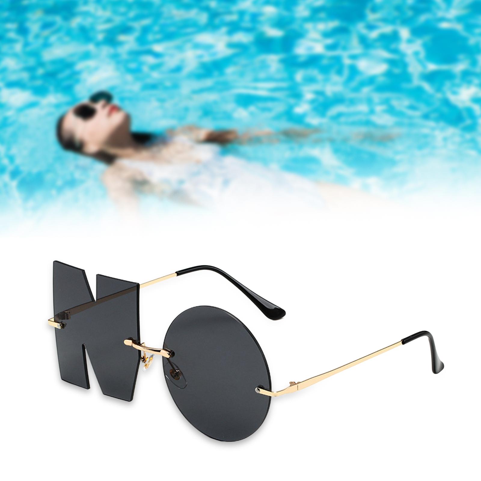 Letter No Sunglasses Streetwear Summer Sun Glasses for Party Vacation Black