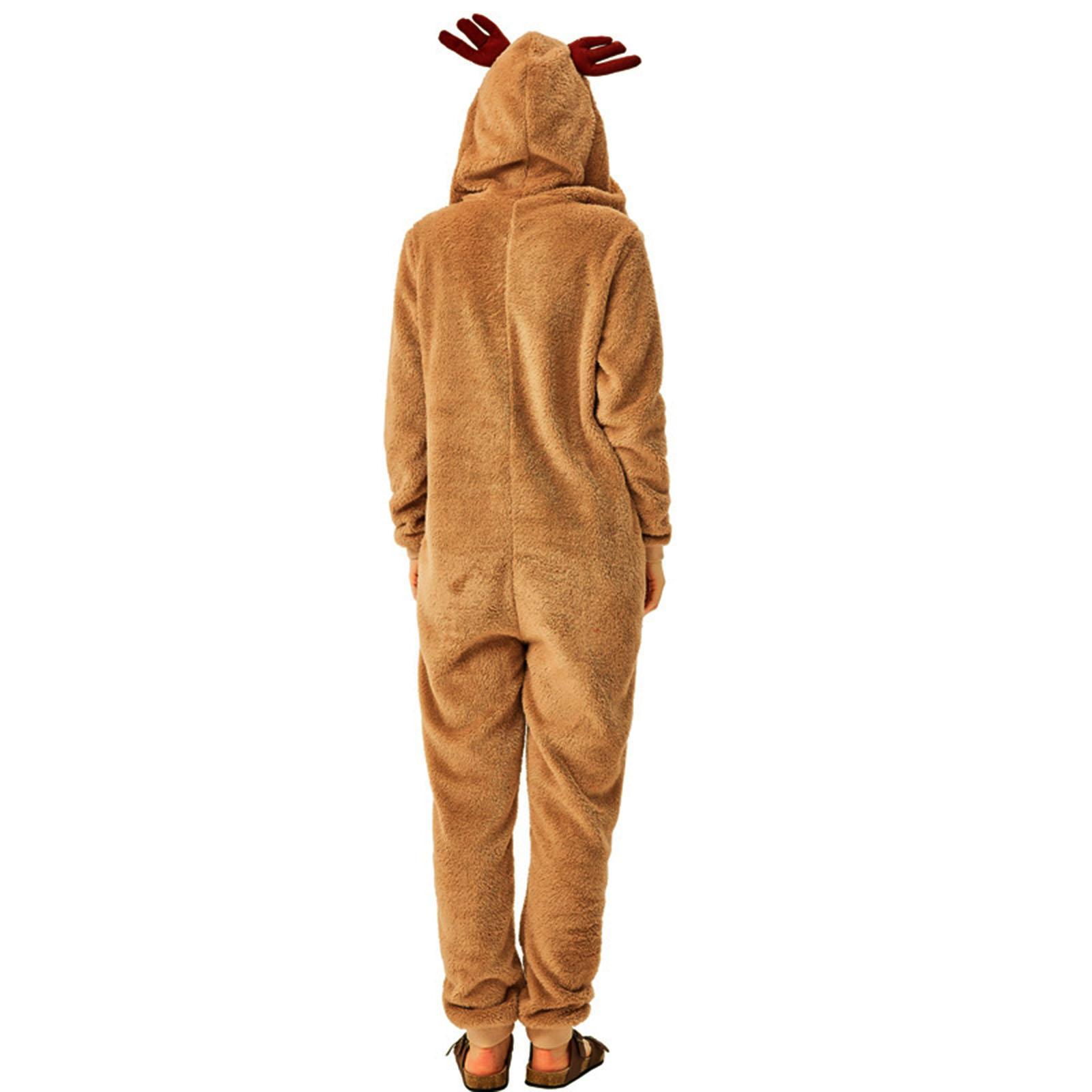 Adults Onesie Pajamas Animal Performance Cosplay Christmas Costume Sleepwear L