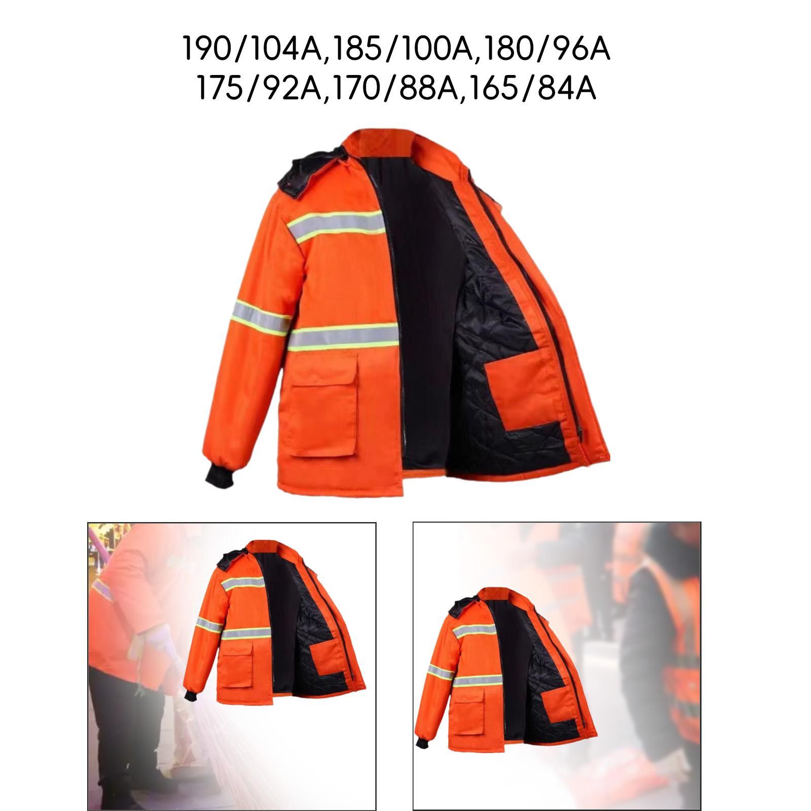 Safe Jacket High Visibility Removable Hood Multi Pockets Construction Coat 3XL