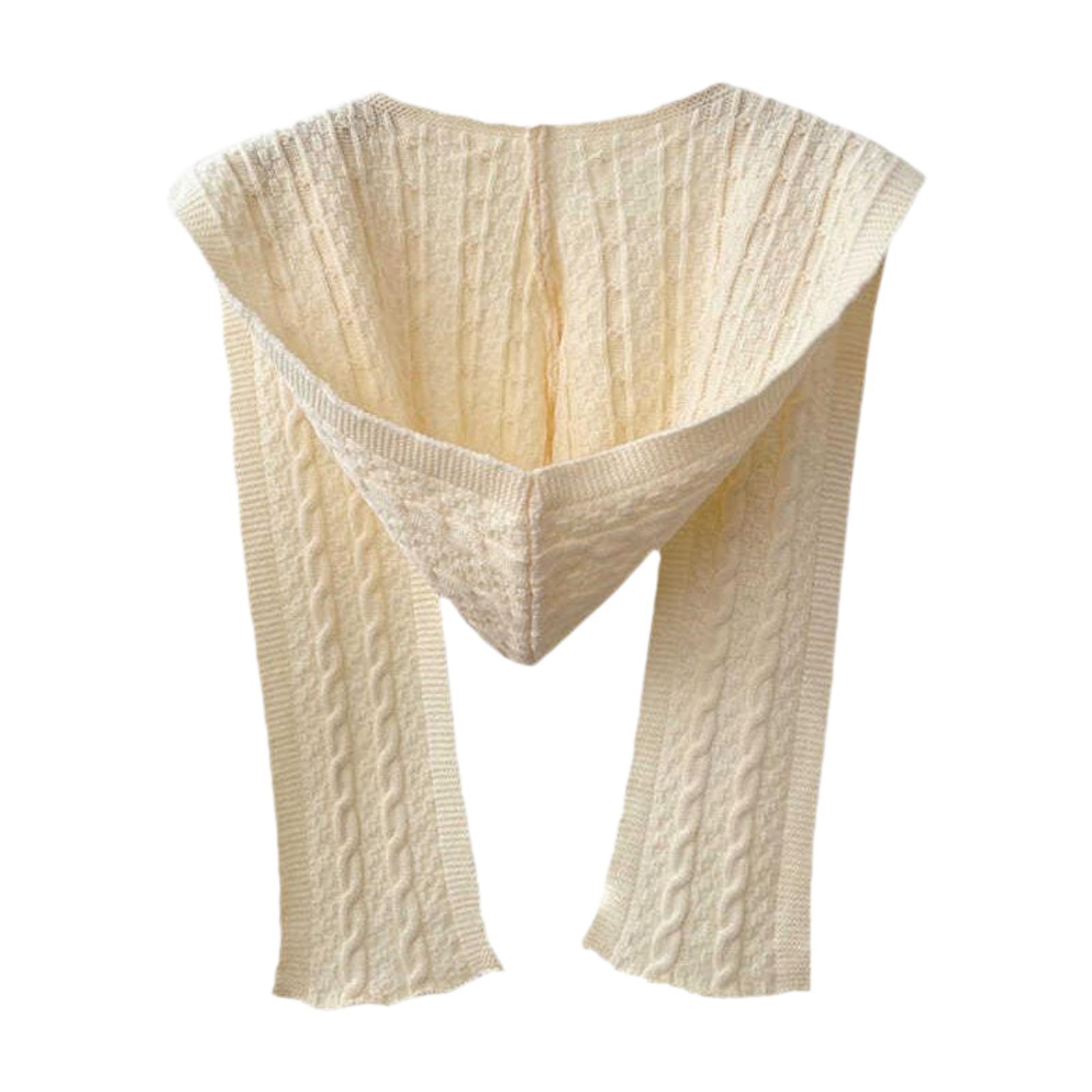 Scarf Hoodie Windproof Beige