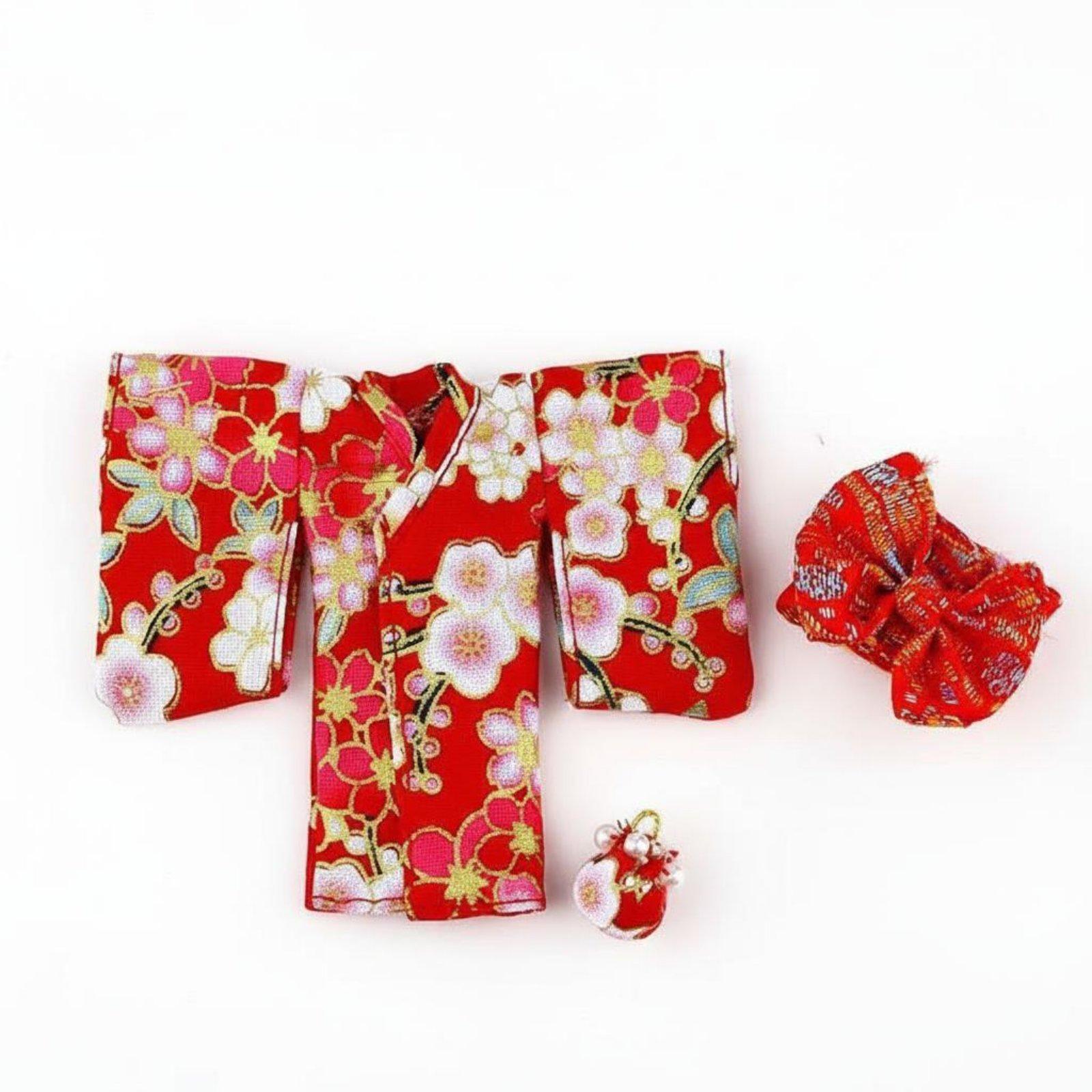 Doll Kimono Set Red