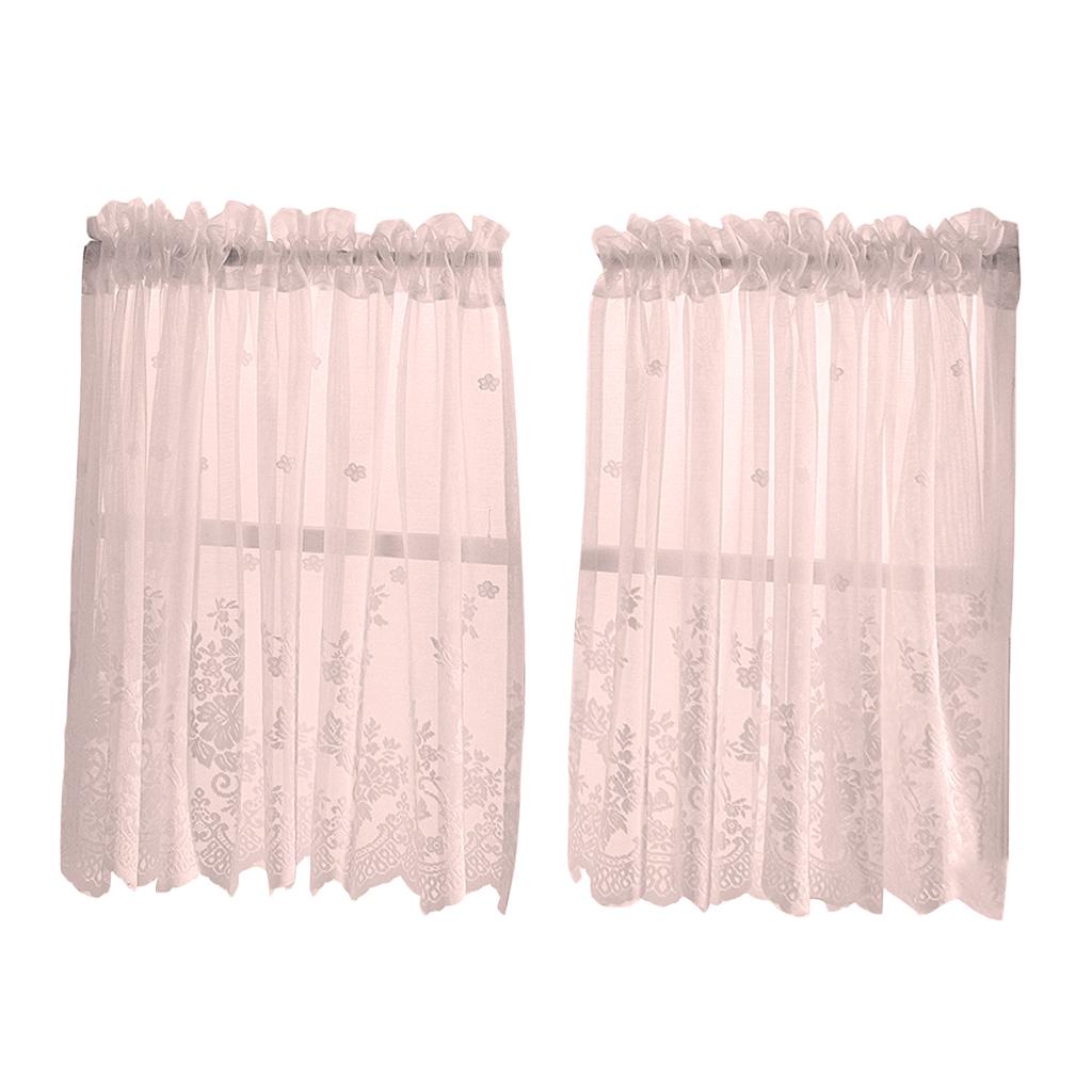 Blesiya Semi Sheer Curtain Valance or Tiers for Bathroom Kitchen Cafe Window 