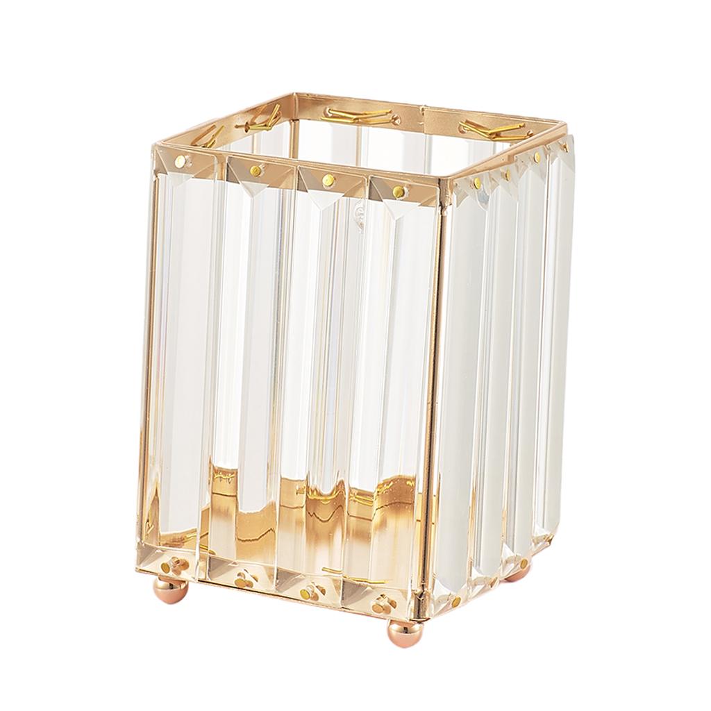 Nordic Style Crystal Makeup Brush Holder Pen Cup Square