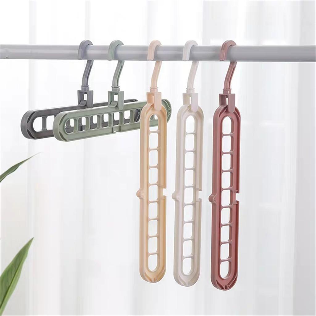 Plastic Multi-Port Clothes Hanger Organizer  Gray