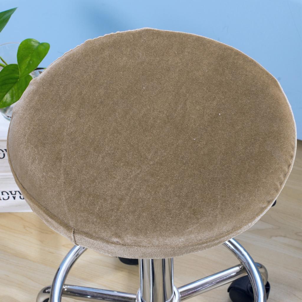 Soft Velvet Stretchy Wedding Dining Room Chair Seat Cover Khaki