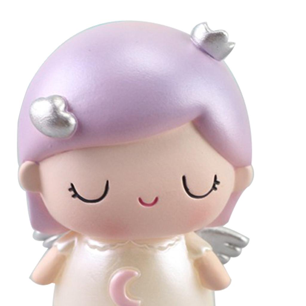 Resin Ornament Desktop Figurine Cute Angle Style A_Pink