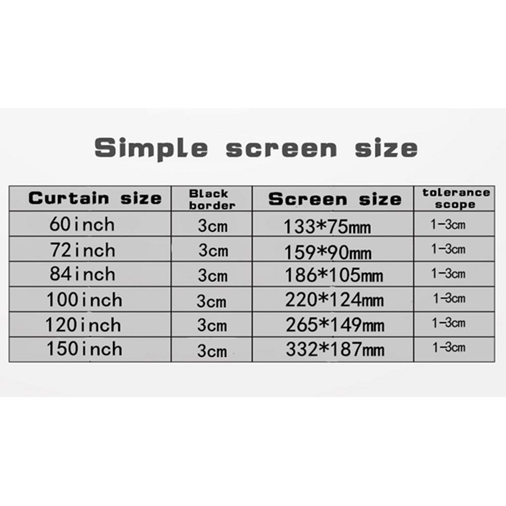 16:9 Foldable Projection Screen HD Home Cinema Projector Cloth 60inch