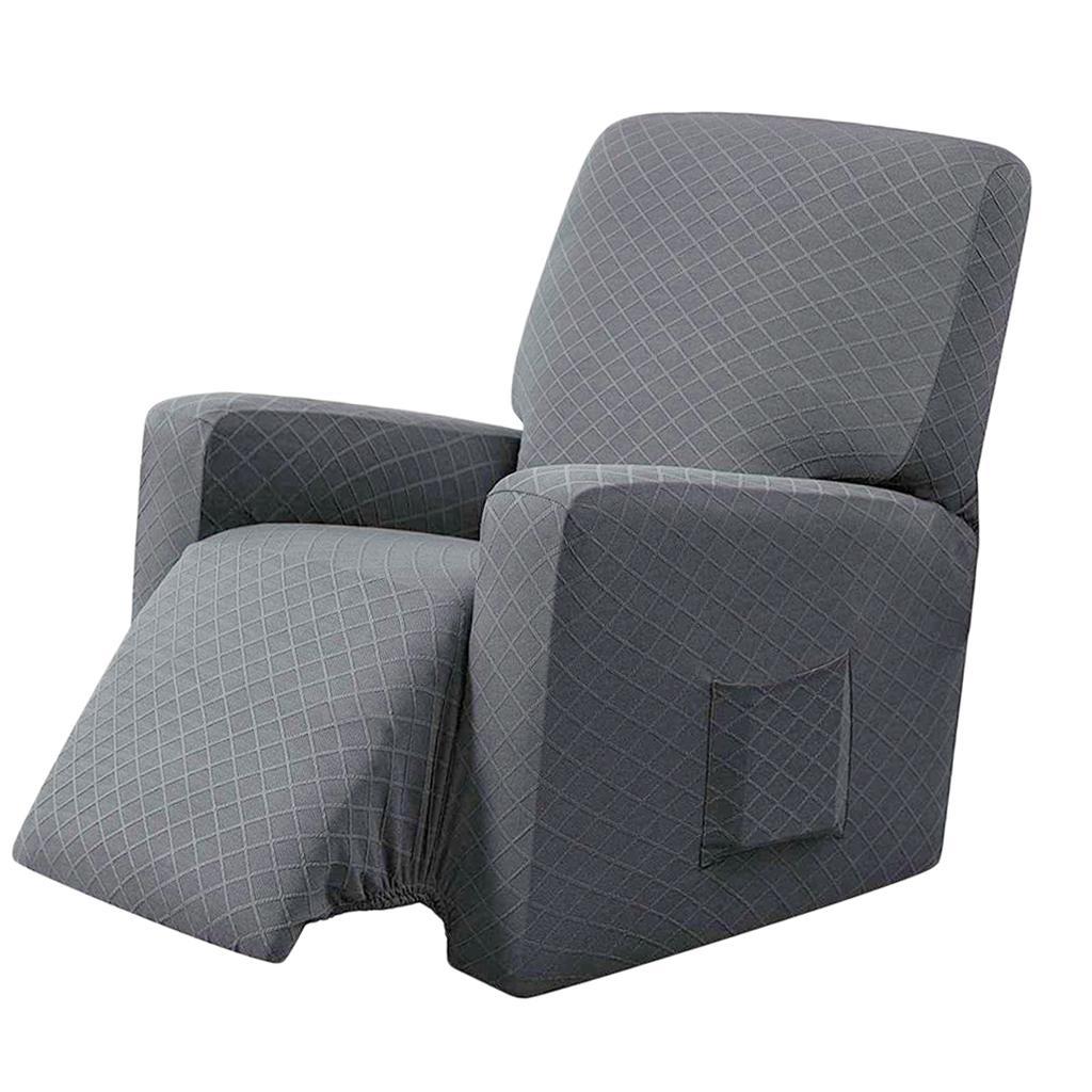 Elastic Recliner Sofa Cover Non Slip Soft Armchair Slipcover Gray