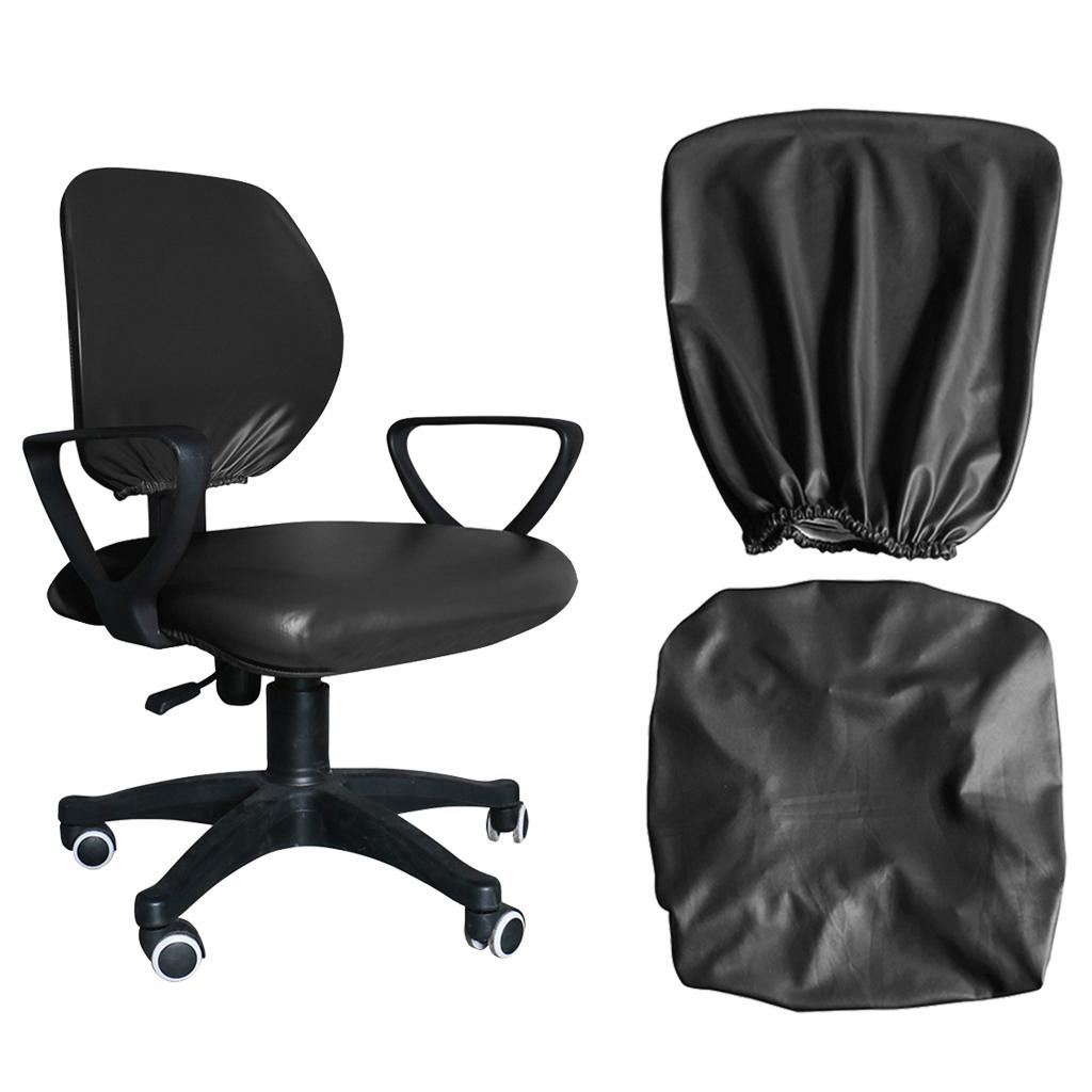 Stretch Waterproof Slipcover Office Computer Chair  Black