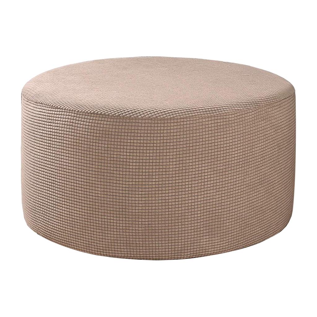 Round Ottoman Slipcover Kahki