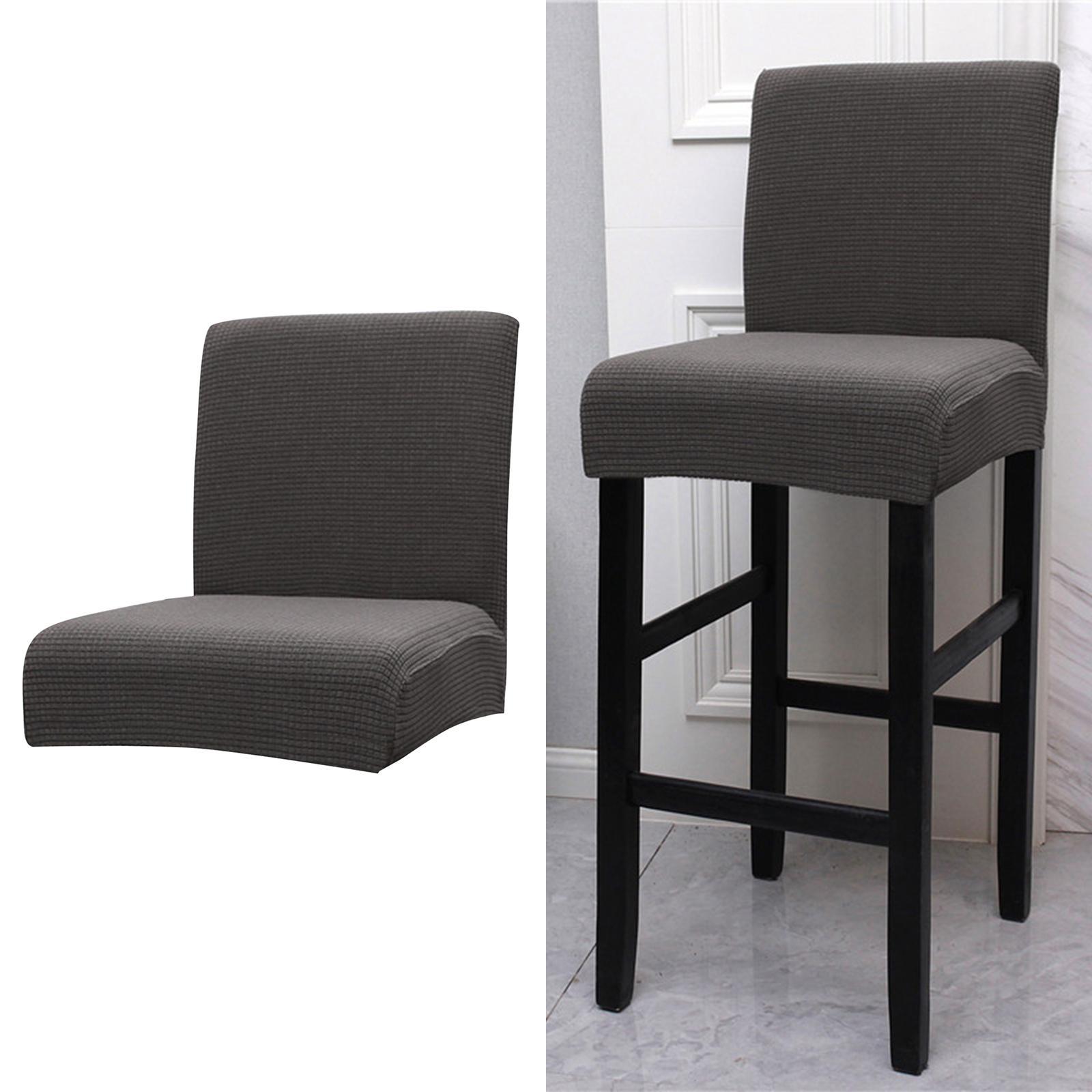 Stretch Chair Cover Polyester Dining Chair Seat Covers Washable Dark Gray
