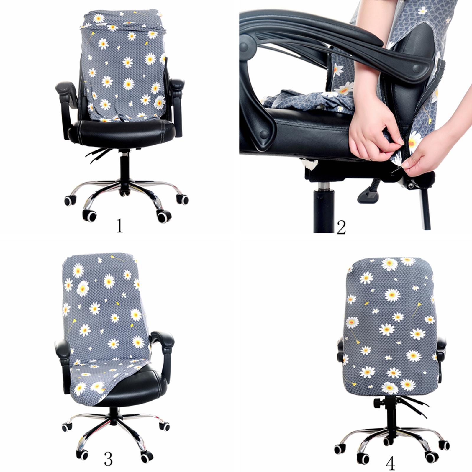 Printed Computer Chair Cover Game Chair Slipcover Protector Accessories Black