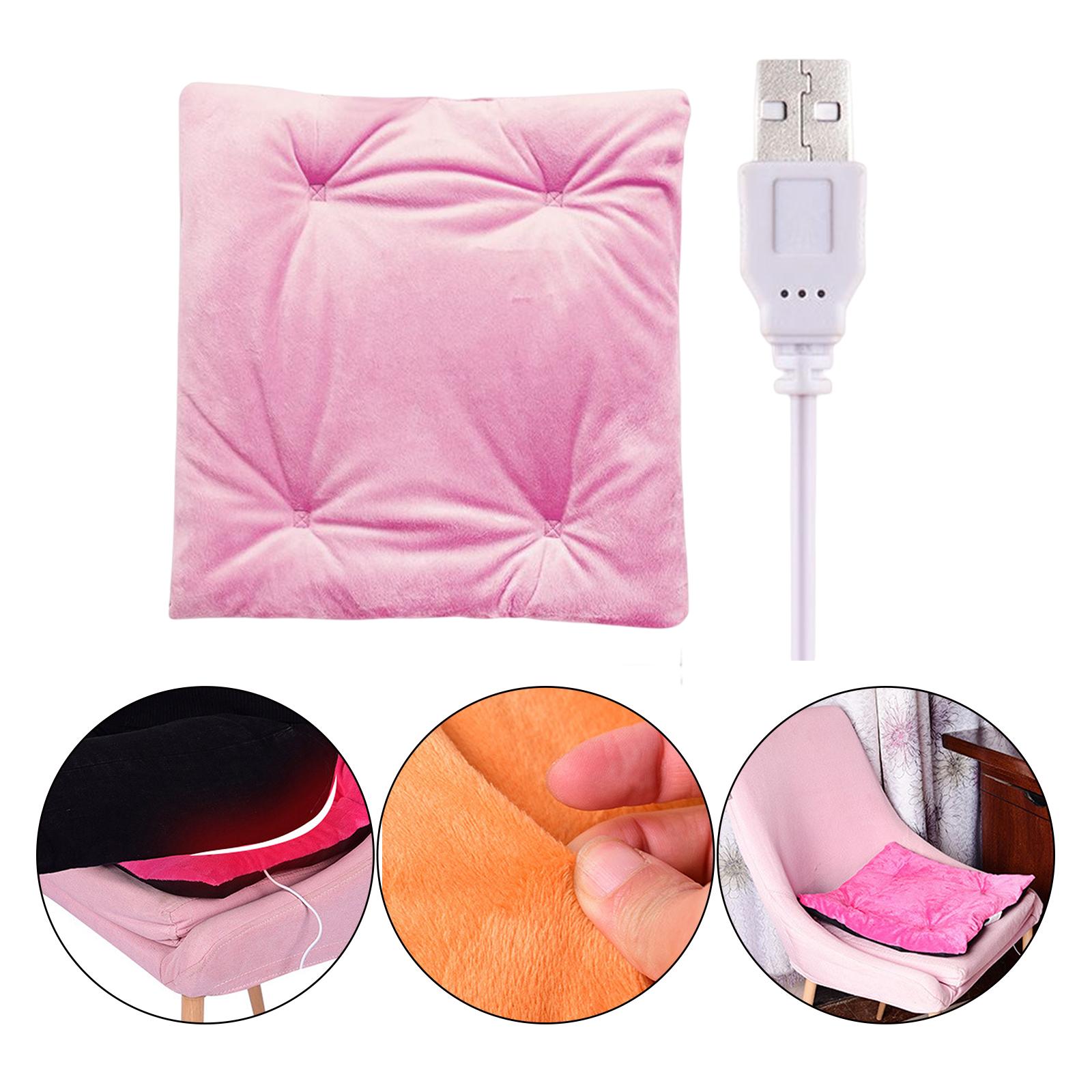 Electric Heating Pad Comfortable USB Warm for Car Bedroom  Pink