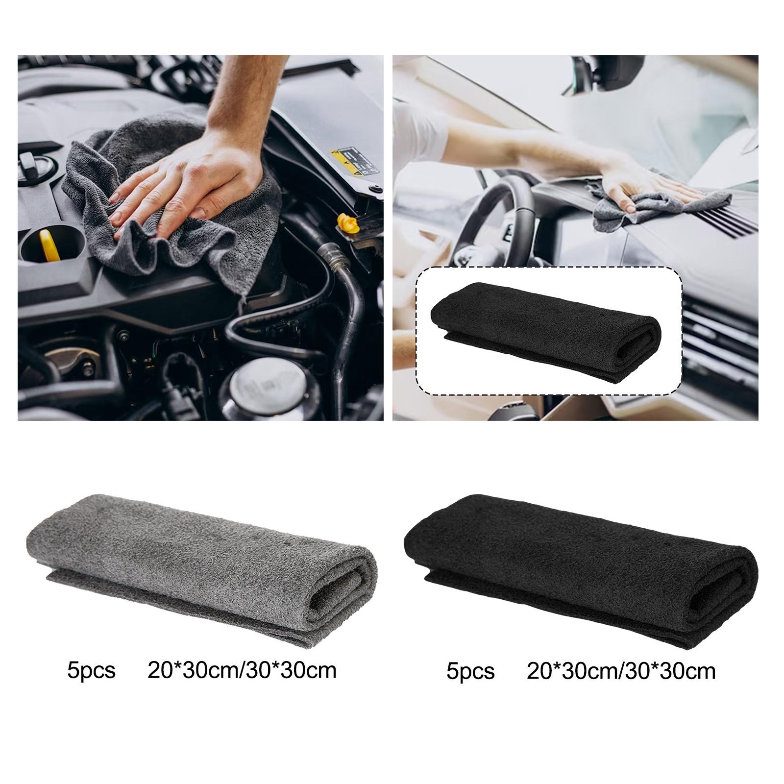 5x Multifunctional Microfiber Cleaning Cloth Washable for Bathroom Car Gray 20cmx30cm