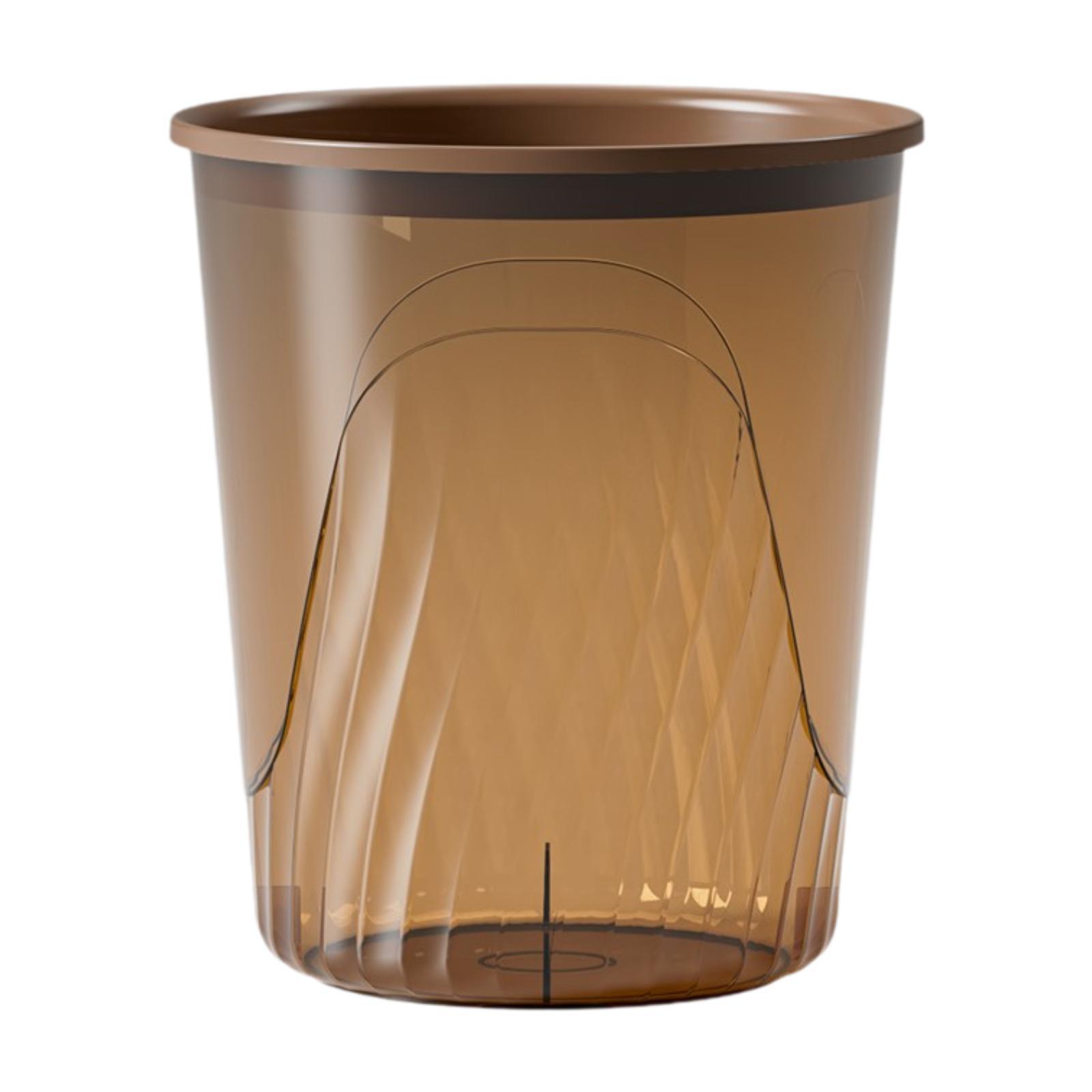 Clear Brown Trash Can