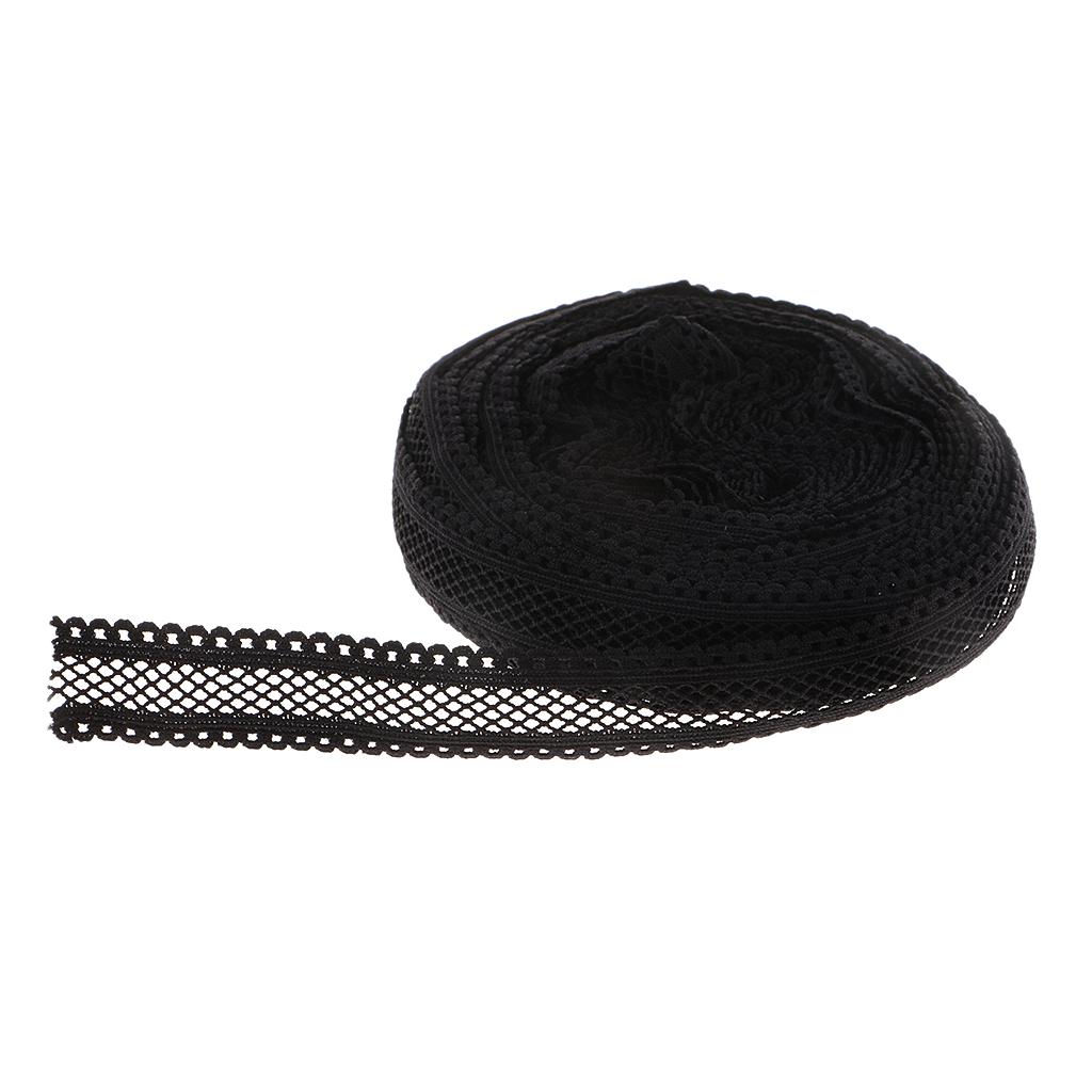 5 Yards 18mm Stretch Elastic Lace Trim Ribbon DIY Sewing Craft Black