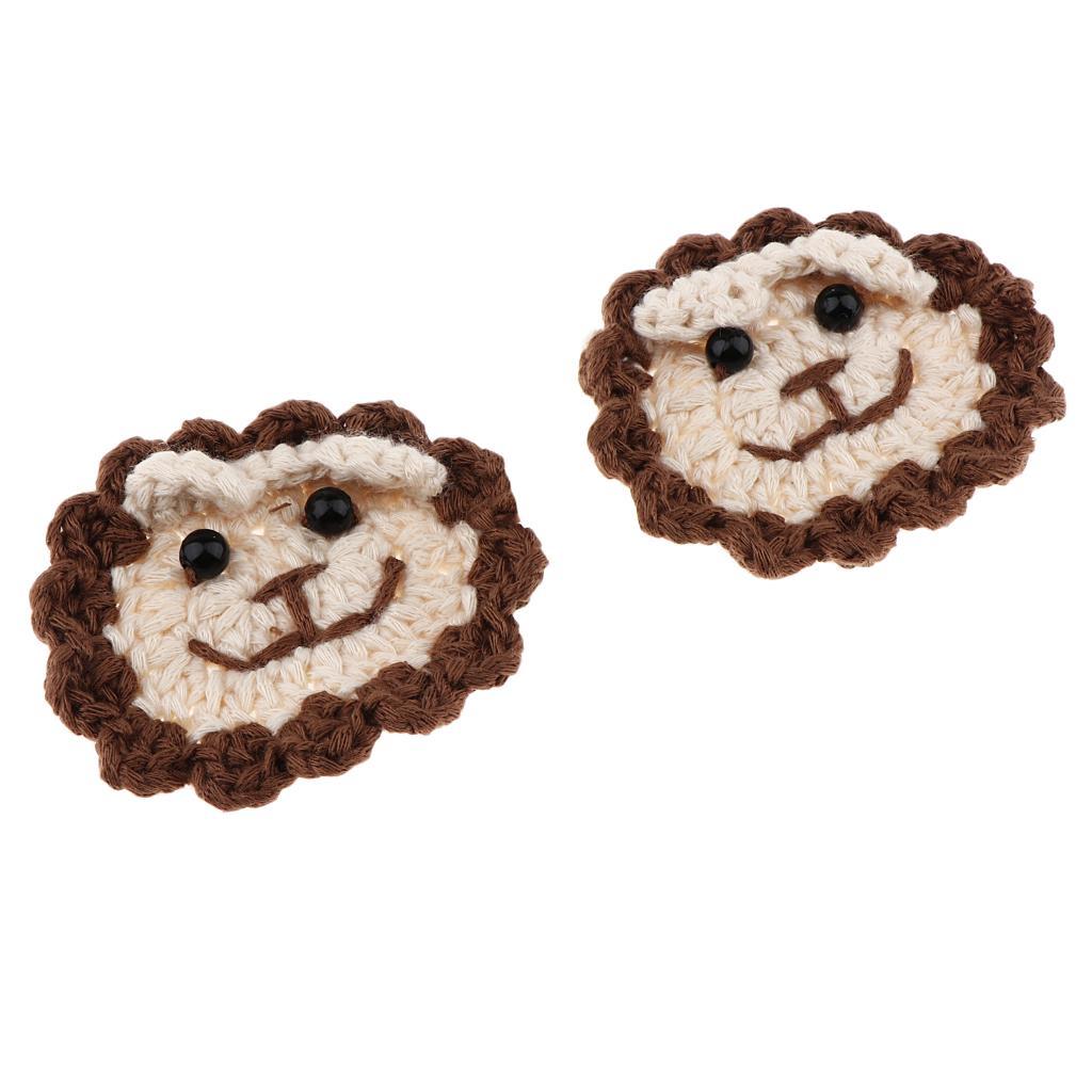 2pcs Dessin Animé Mignon Tête De Lion Crochet Fleur