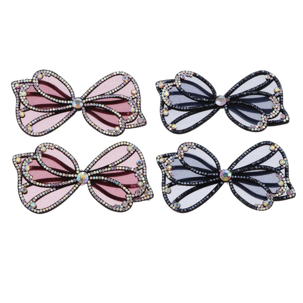 Rhinestone Bowkont Lace Patches DIY Clothes Hats Bags Shoes Applique Red