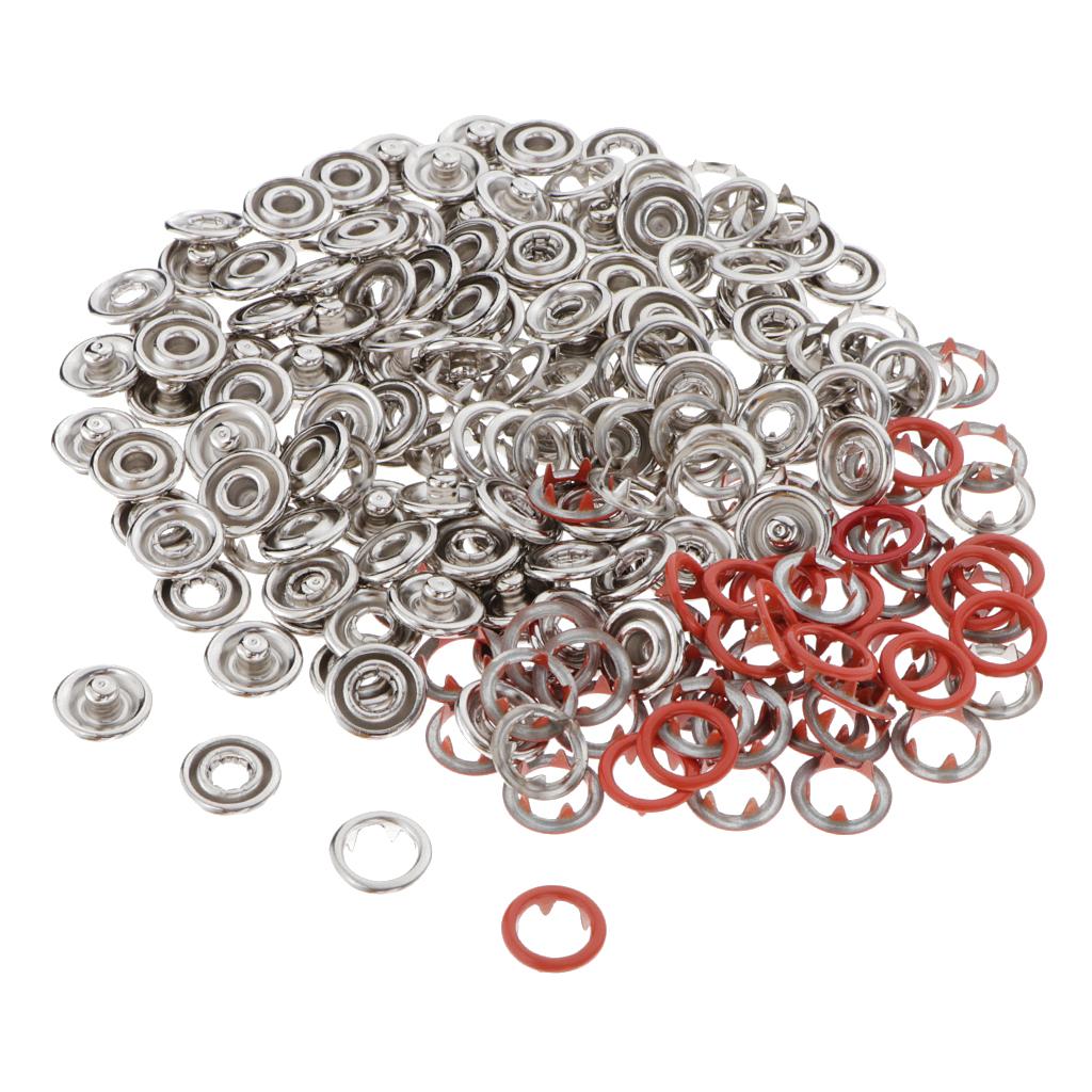 50 Sets Hollow Five Claw Button Prong Snap Buttons Iron Fasteners Orange