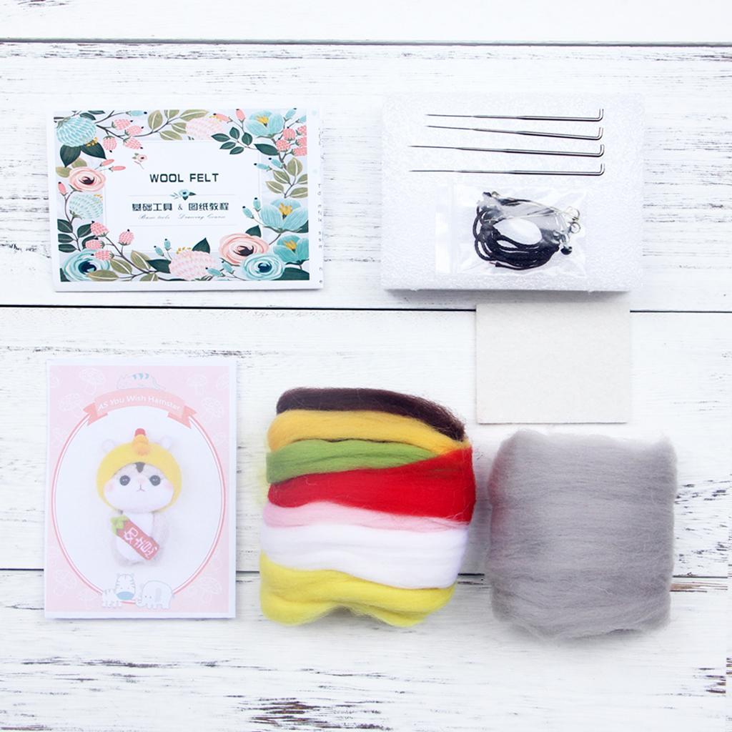 DIY Lovely Animal Needle Felting Kit for Beginners Kids Auspicious Hamster