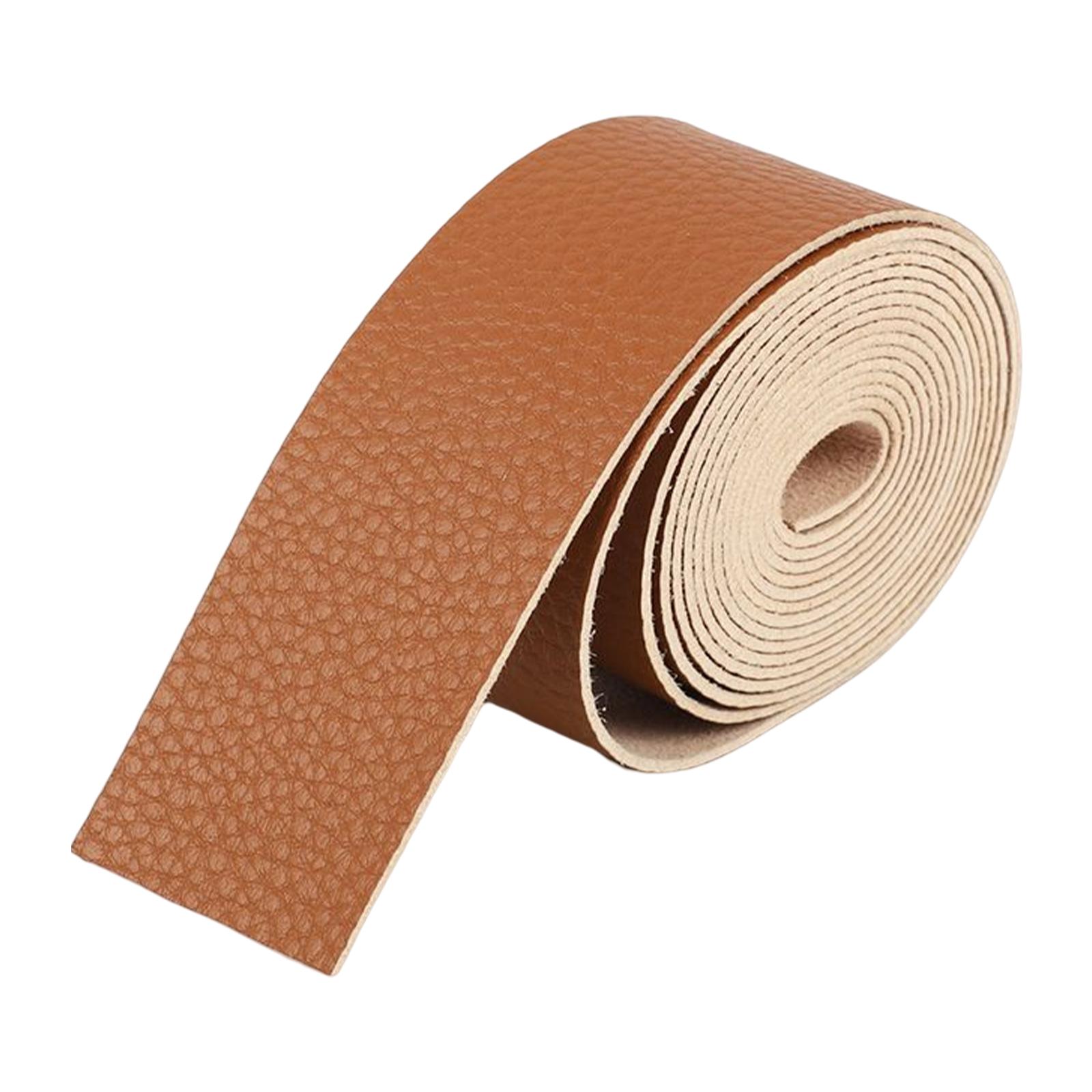 PU Leather Strap Strips Decorative Supplies for Workshop Purse Tooling Brown