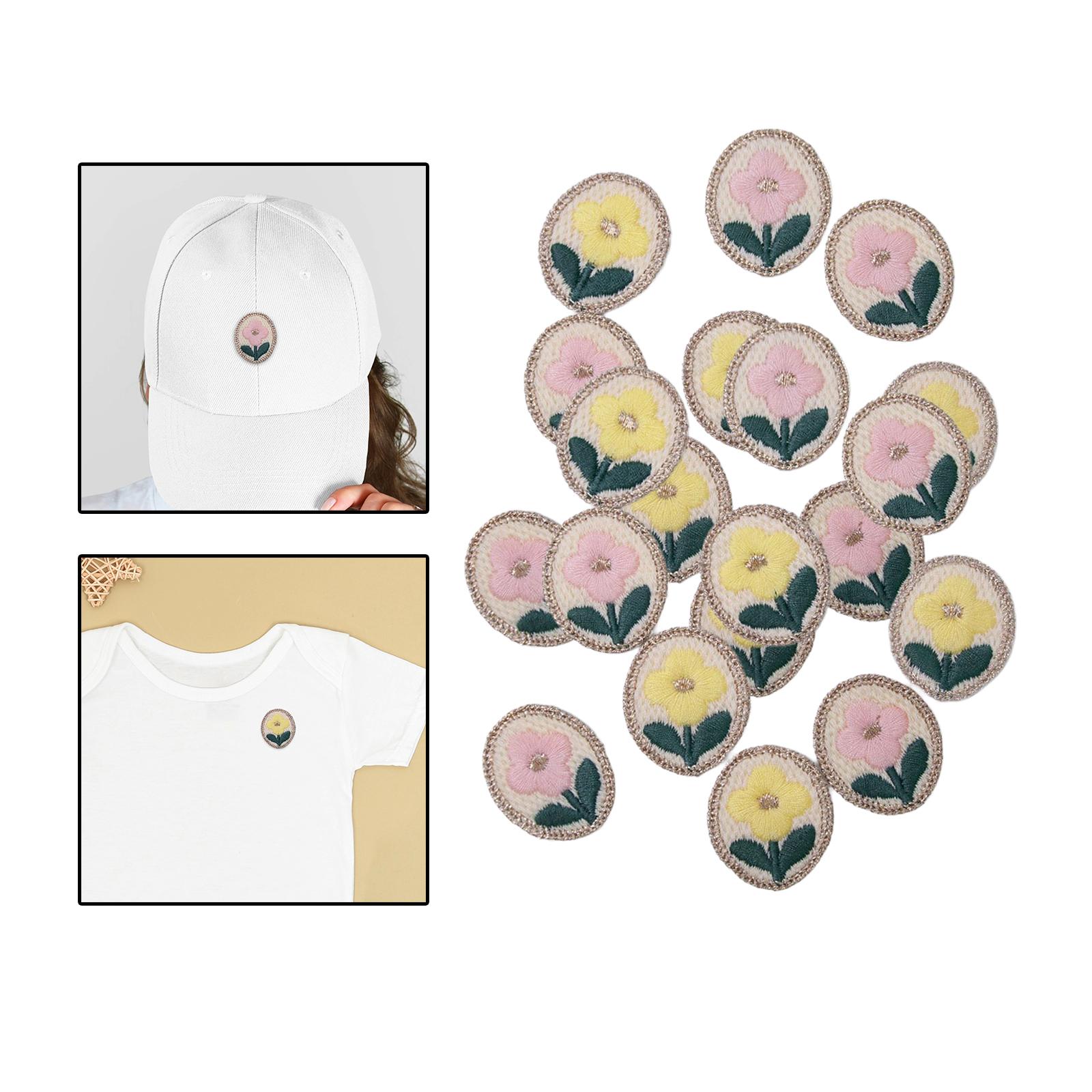Embroidery Patches Clothes Jacket Embellishments Repair Handmade Cloth Label 10 pieces flower