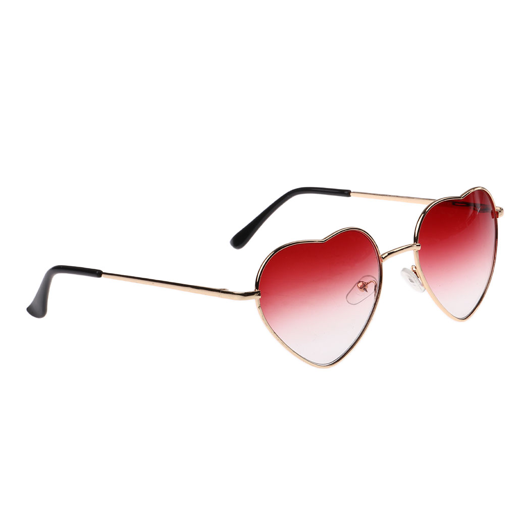Vintage Retro Damen Herzförmig Sonnenbrille Brille Herzform Sunglasses Rot 