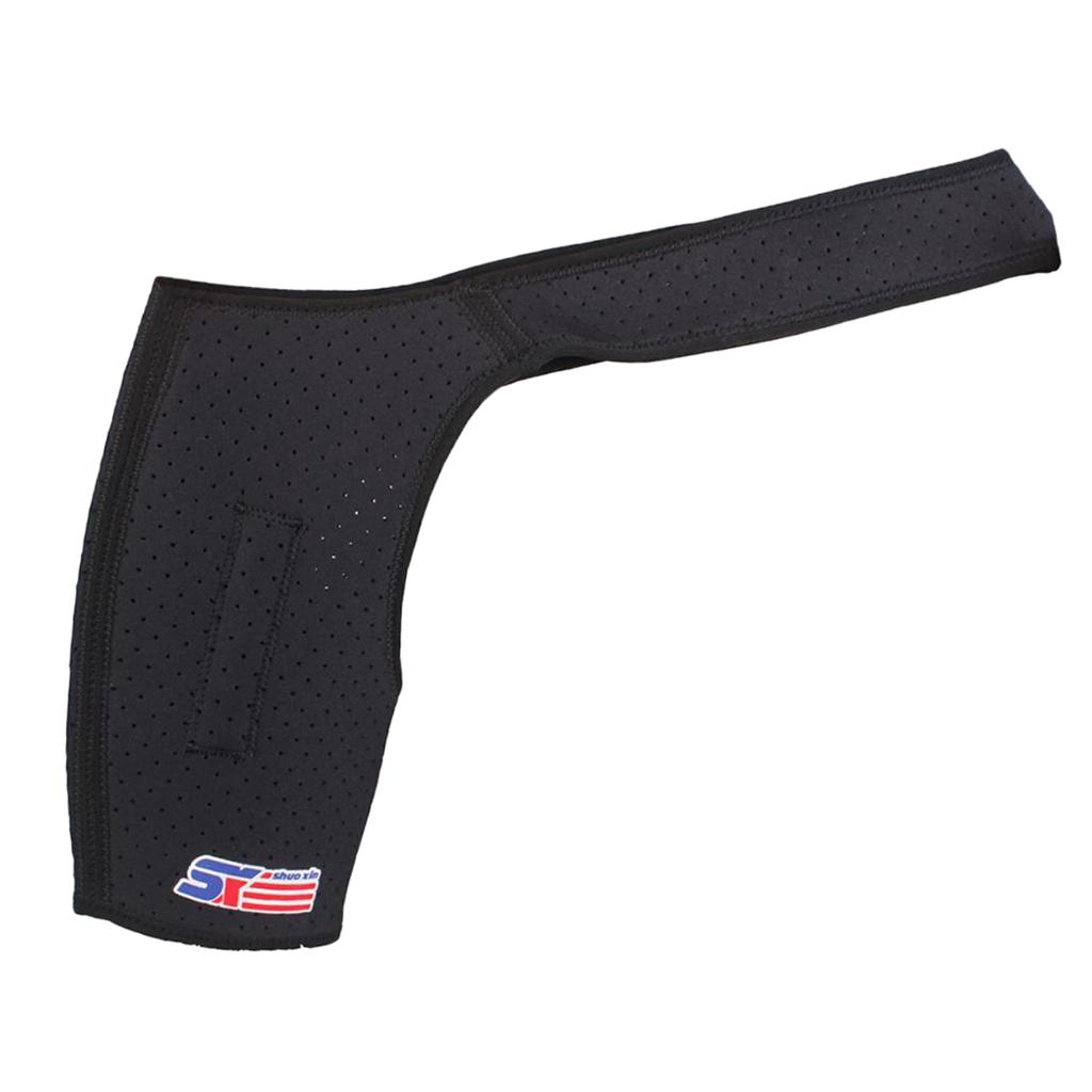 Men Women Neoprene Shoulder Brace Support Strap Wrap Belt Band Black