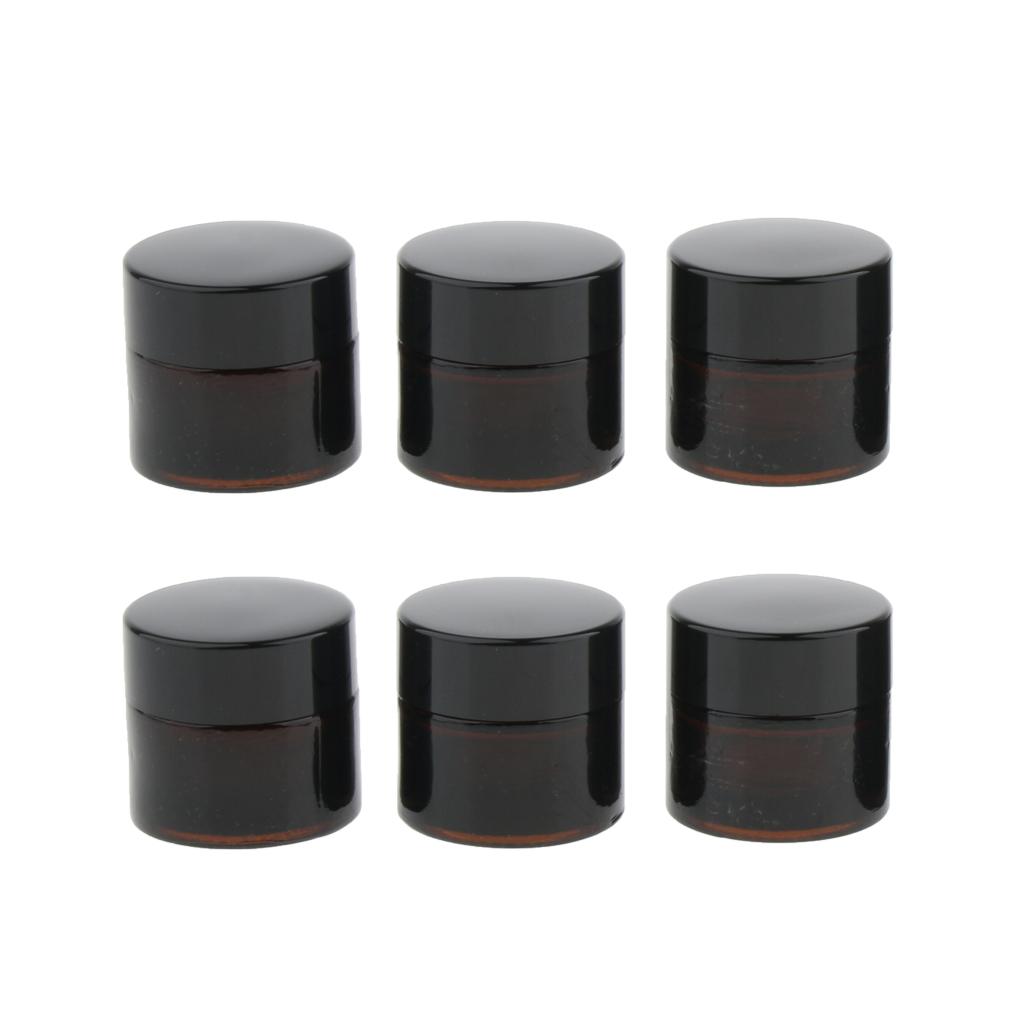 6 Pcs Cosmetic Containers Round Glass Jars Cosmetics Face Cream Lotion 10g